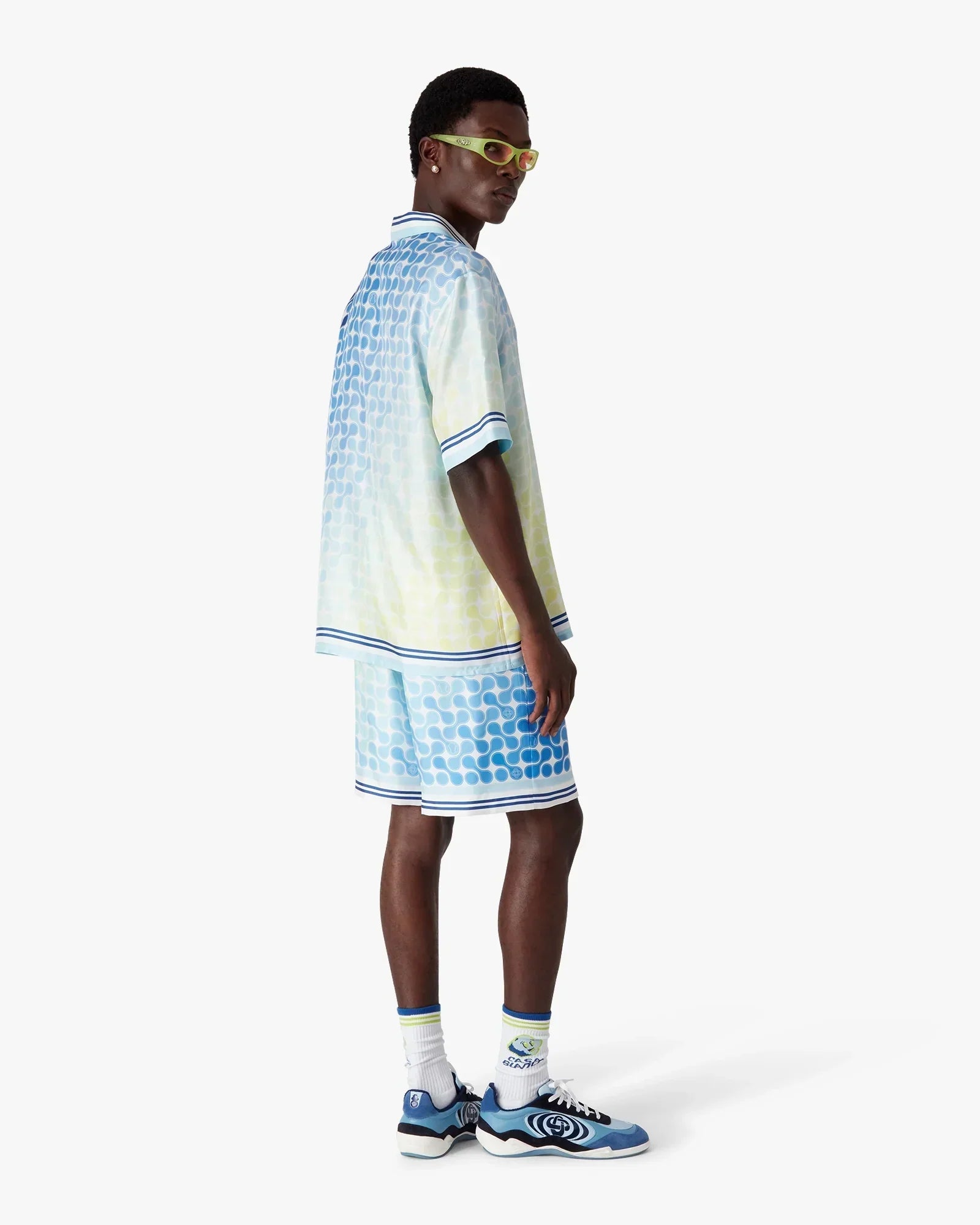 Gradient Tennis Tile Silk Shorts | Casablanca Paris | Image 3