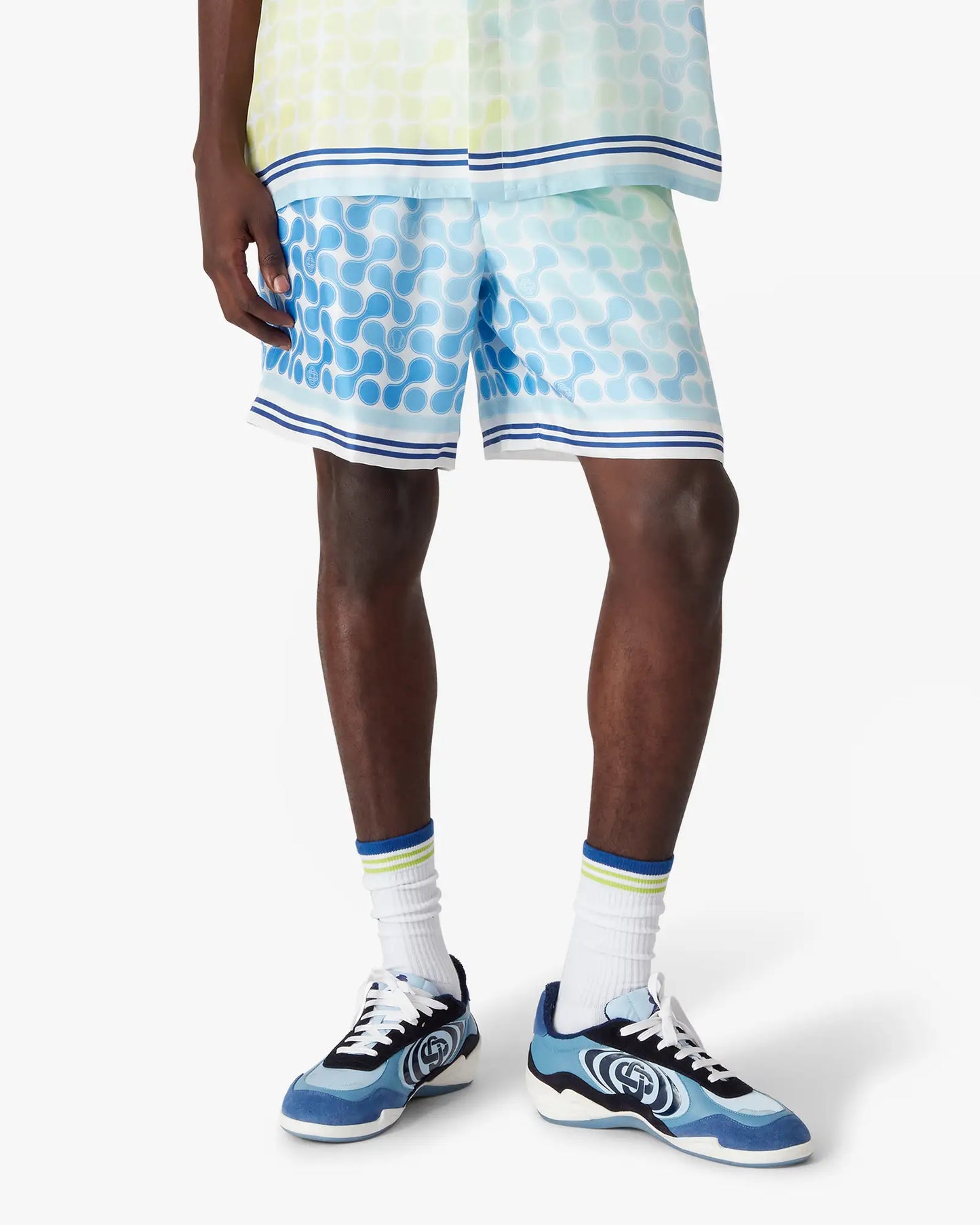 Gradient Tennis Tile Silk Shorts | Casablanca Paris | Image 4