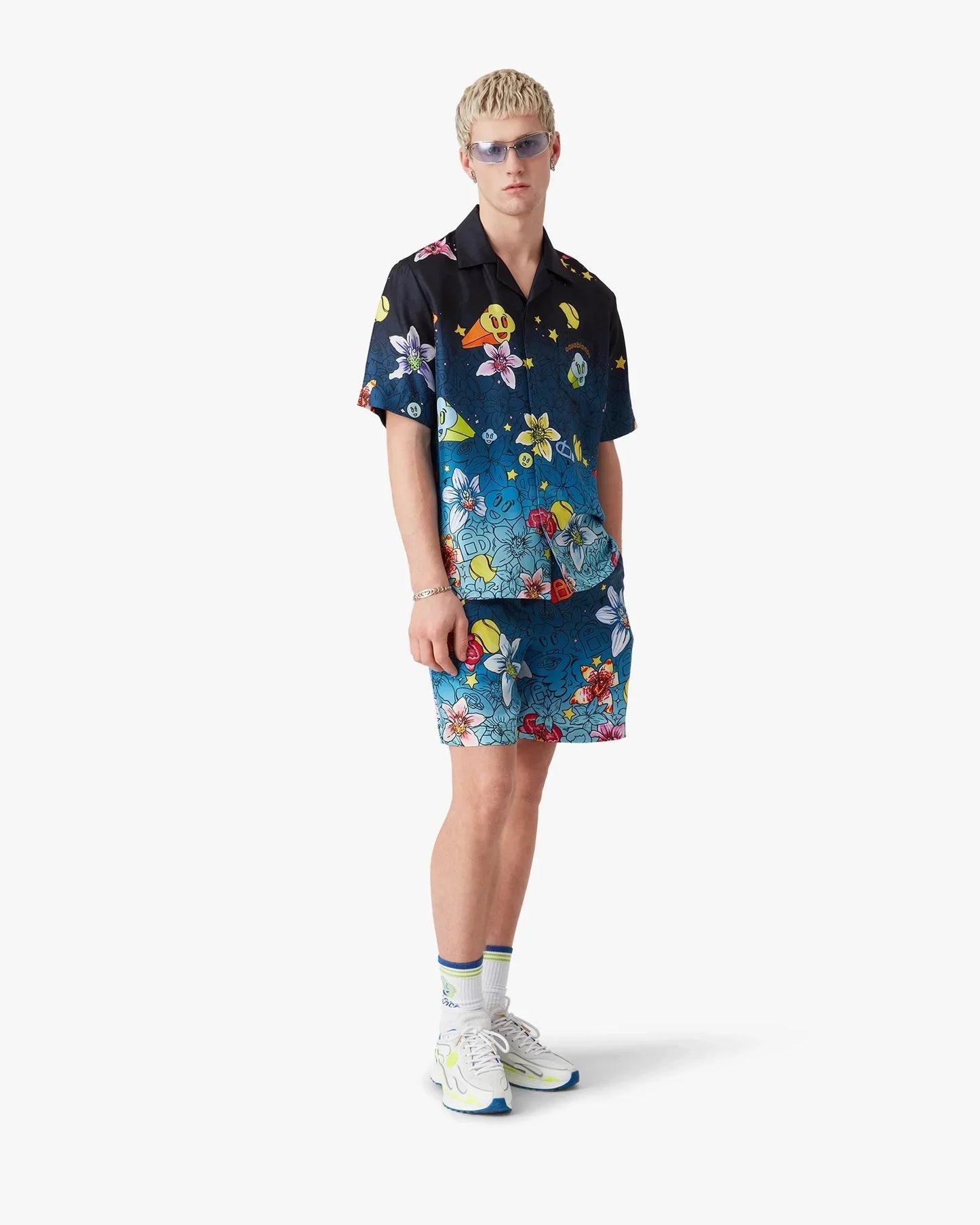 Collage D'Icones Graphiques Silk Shorts | Casablanca Paris | Image 2