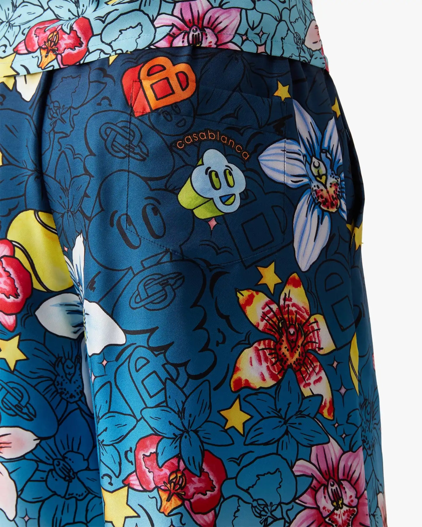 Collage D'Icones Graphiques Silk Shorts | Casablanca Paris | Image 5