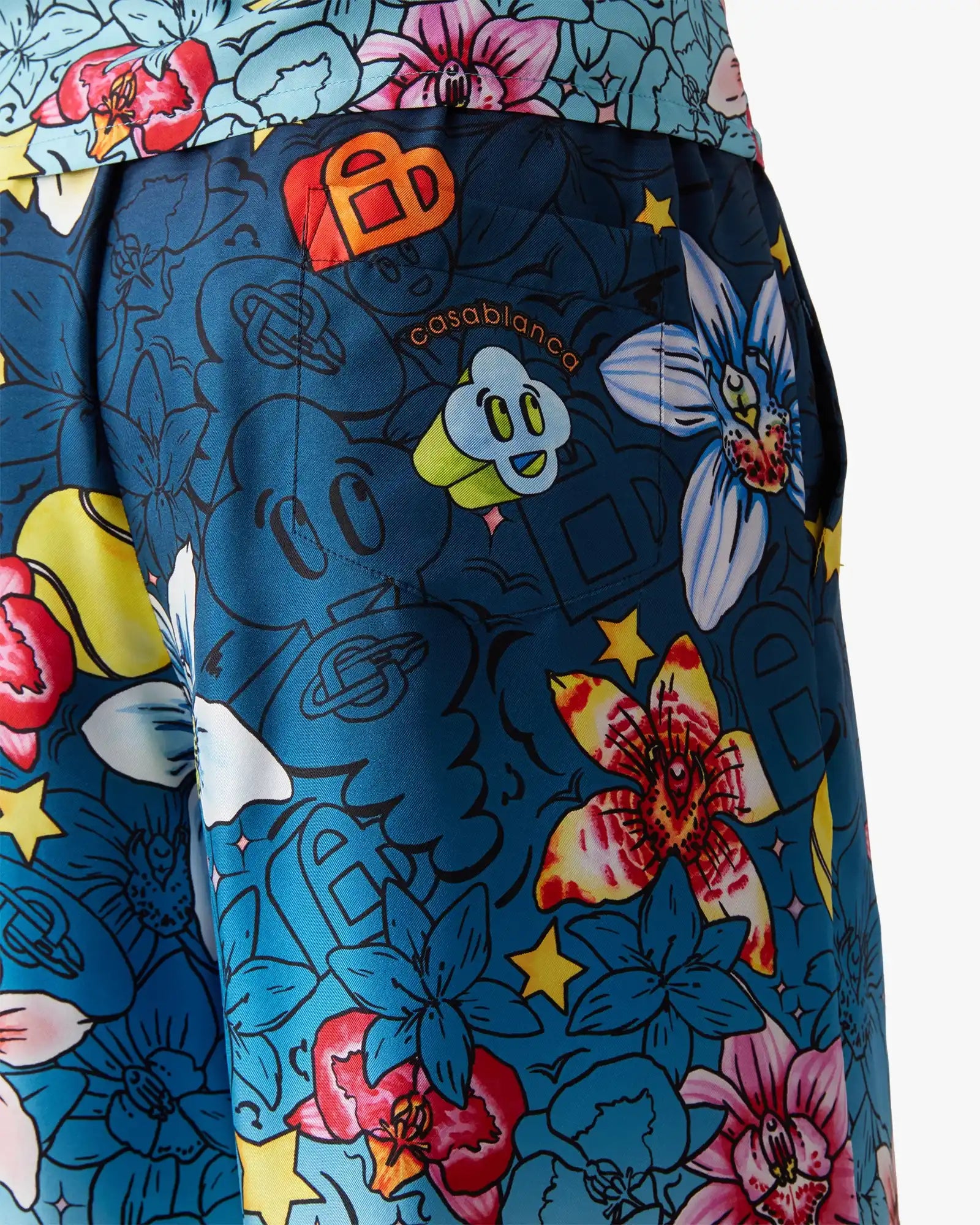 Collage D'Icones Graphiques Silk Shorts | Casablanca Paris | Image 5