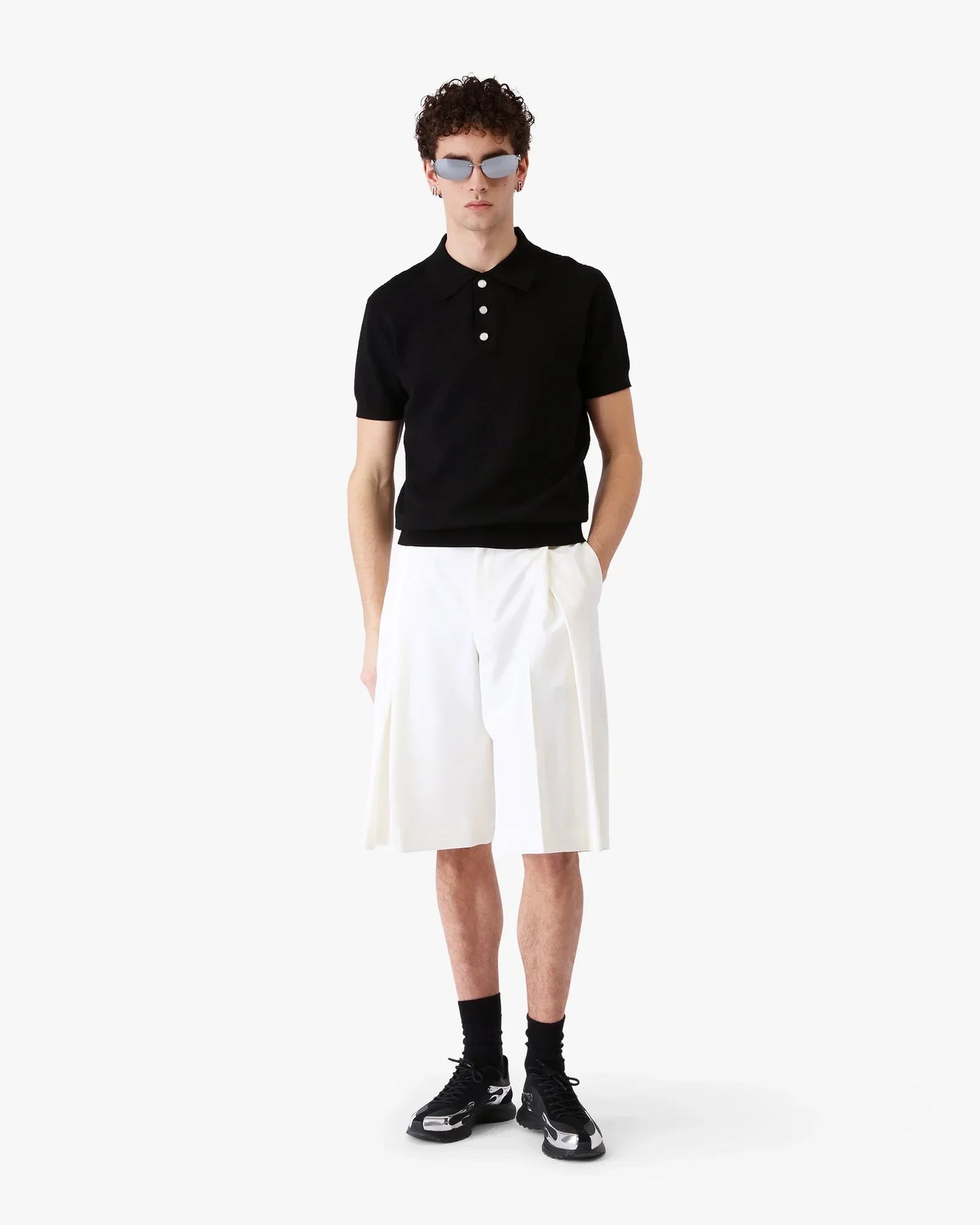 White Pleated Baggy Shorts | Casablanca Paris | Image 2
