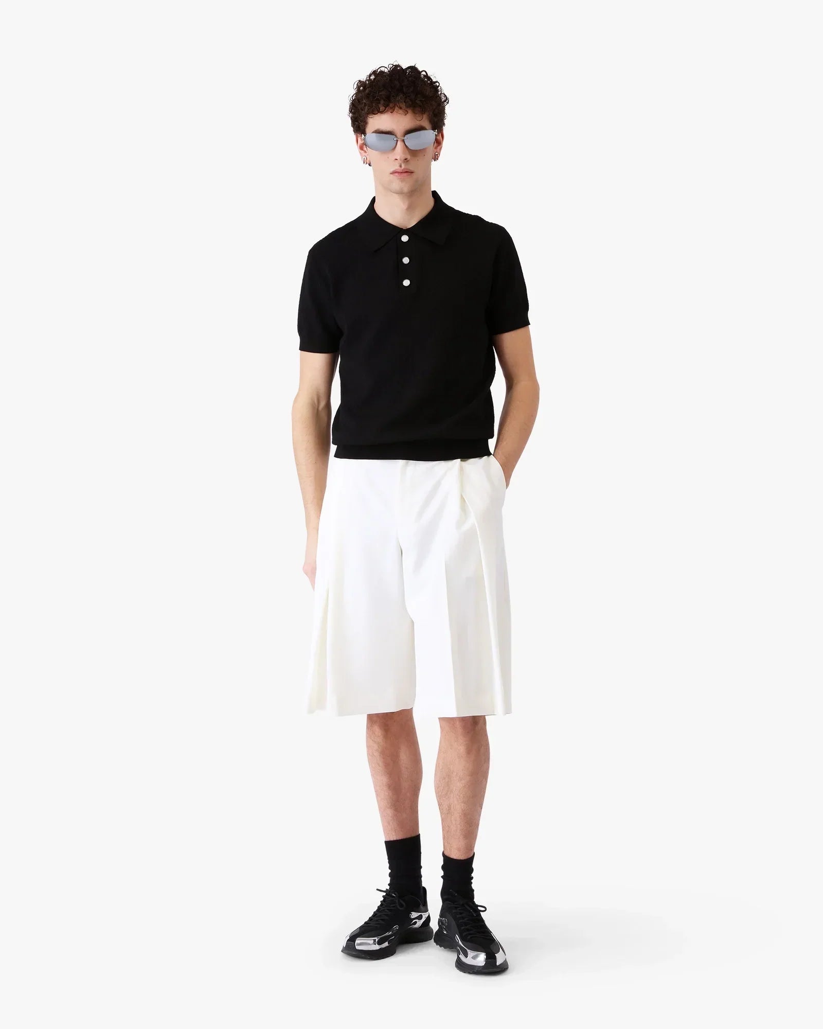 White Pleated Baggy Shorts | Casablanca Paris | Image 2