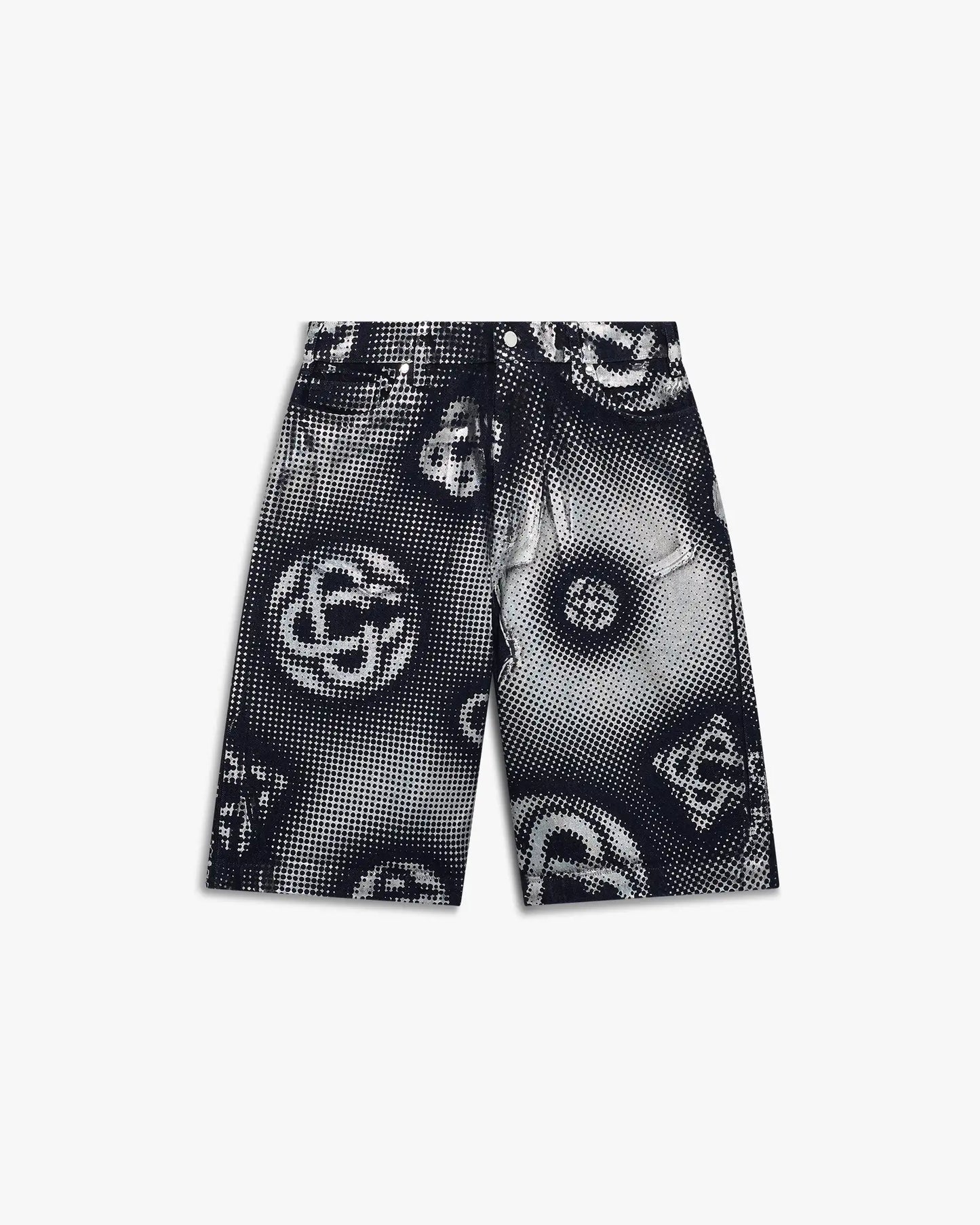 Pearlescent Monogram Denim Shorts | Casablanca Paris | Image 1