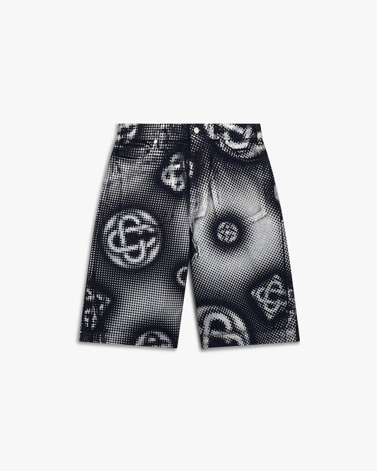 Pearlescent Monogram Denim Shorts | Casablanca Paris | Image 1