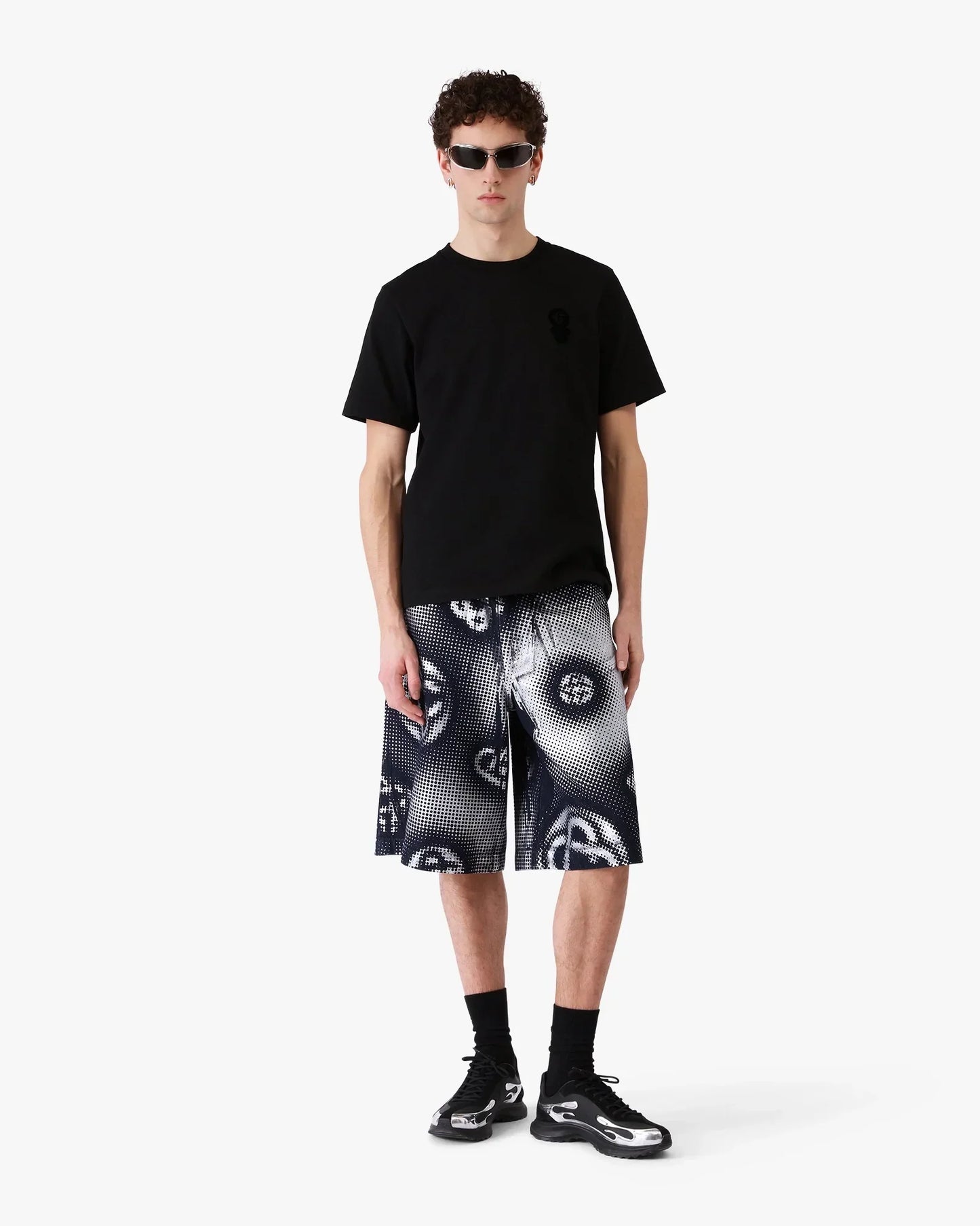Pearlescent Monogram Denim Shorts | Casablanca Paris | Image 2