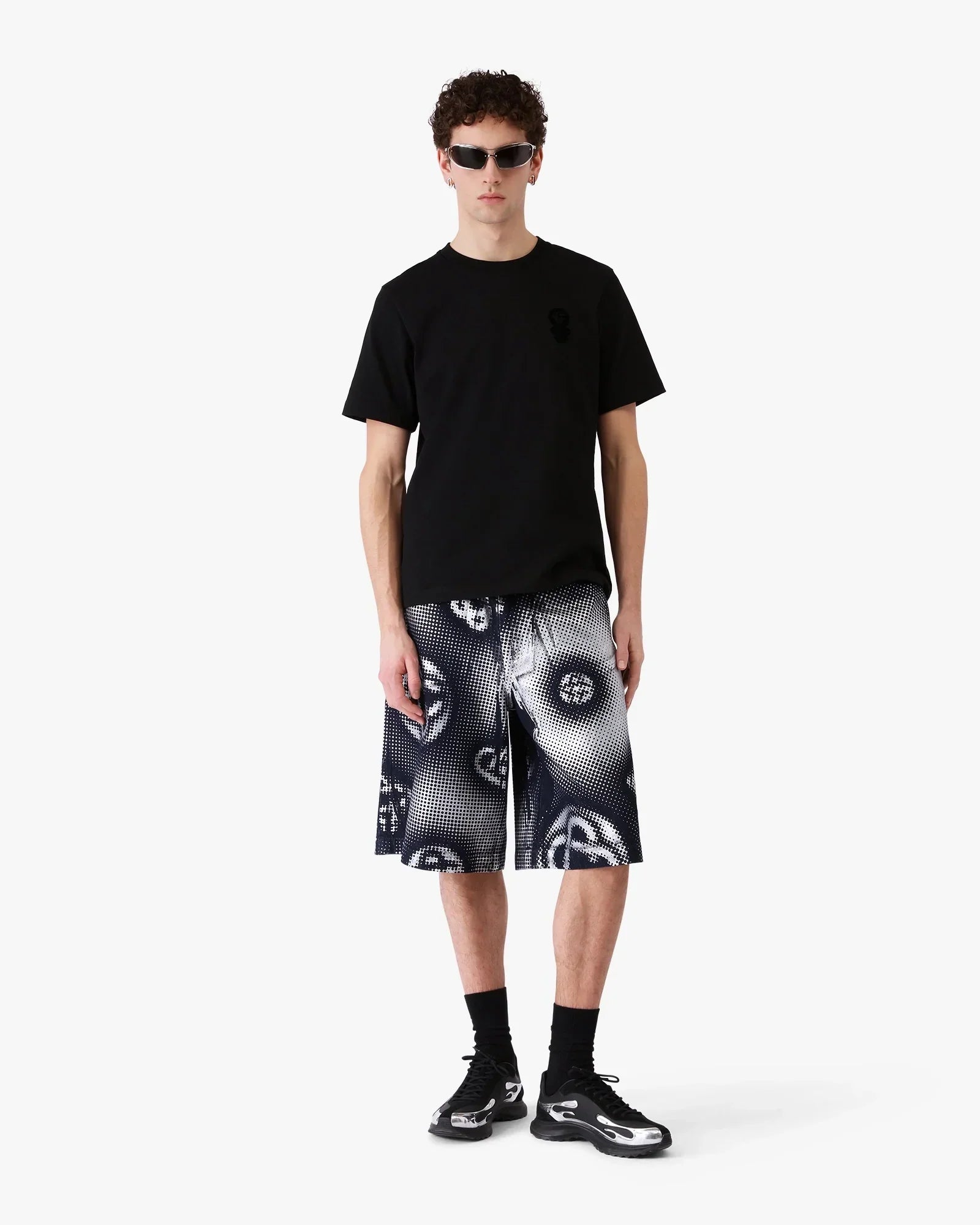 Pearlescent Monogram Denim Shorts | Casablanca Paris | Image 2