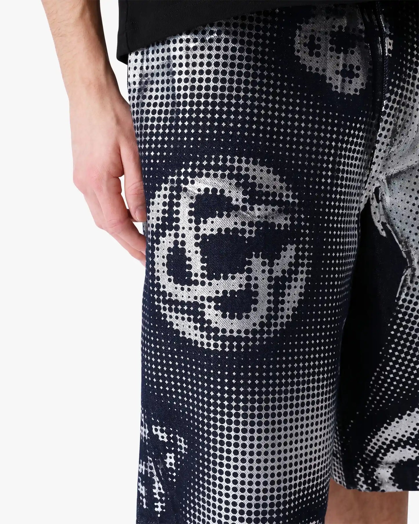 Pearlescent Monogram Denim Shorts | Casablanca Paris | Image 5