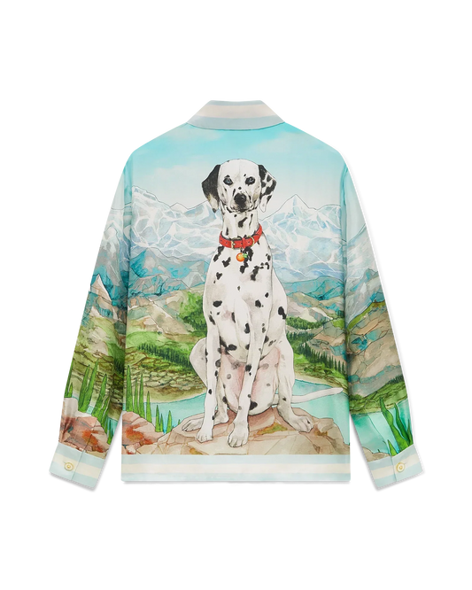 Dalmatian A La Montange Long Sleeve Silk Shirt | Casablanca Paris | Image 1