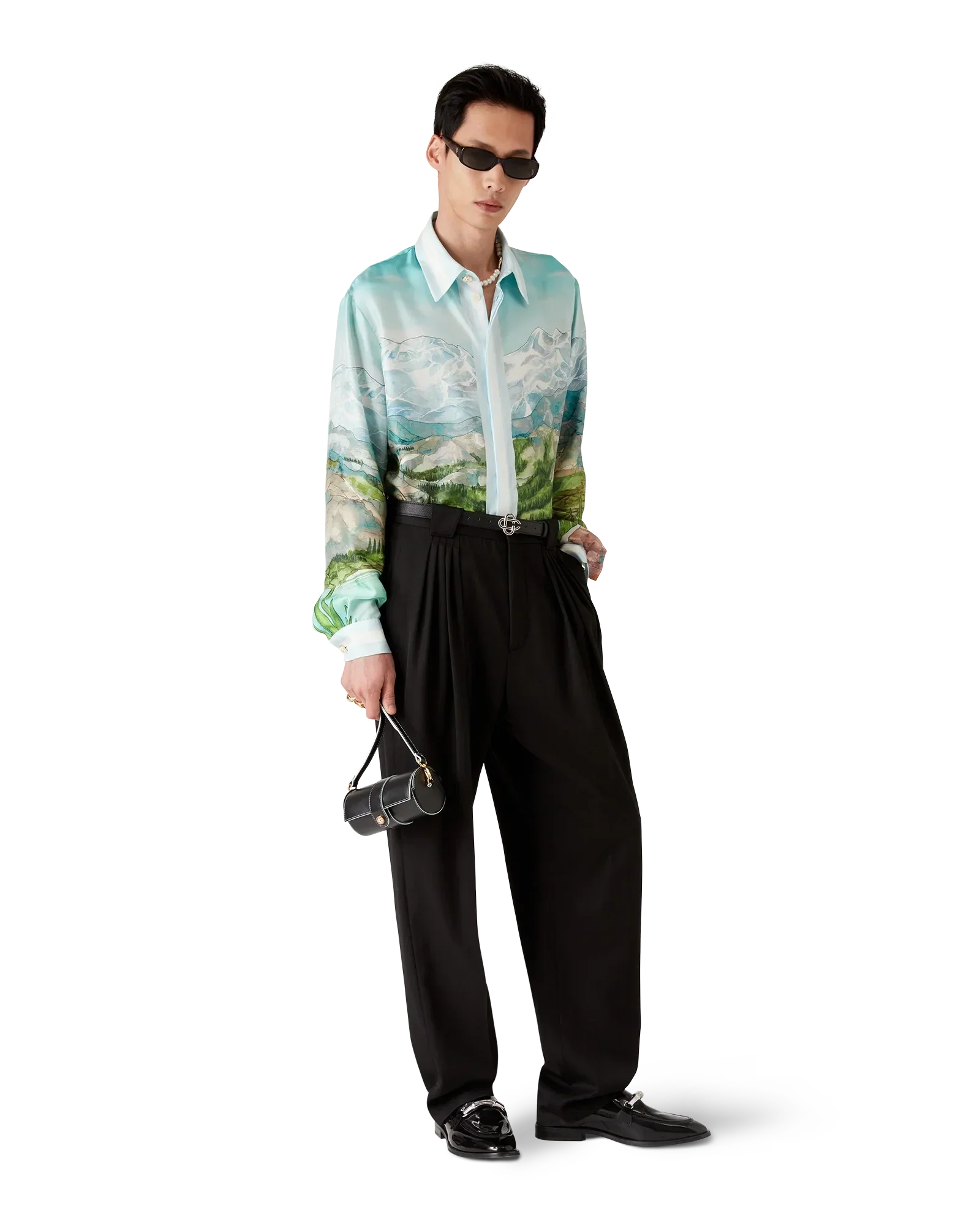 Dalmatian A La Montange Long Sleeve Silk Shirt | Casablanca Paris | Image 3
