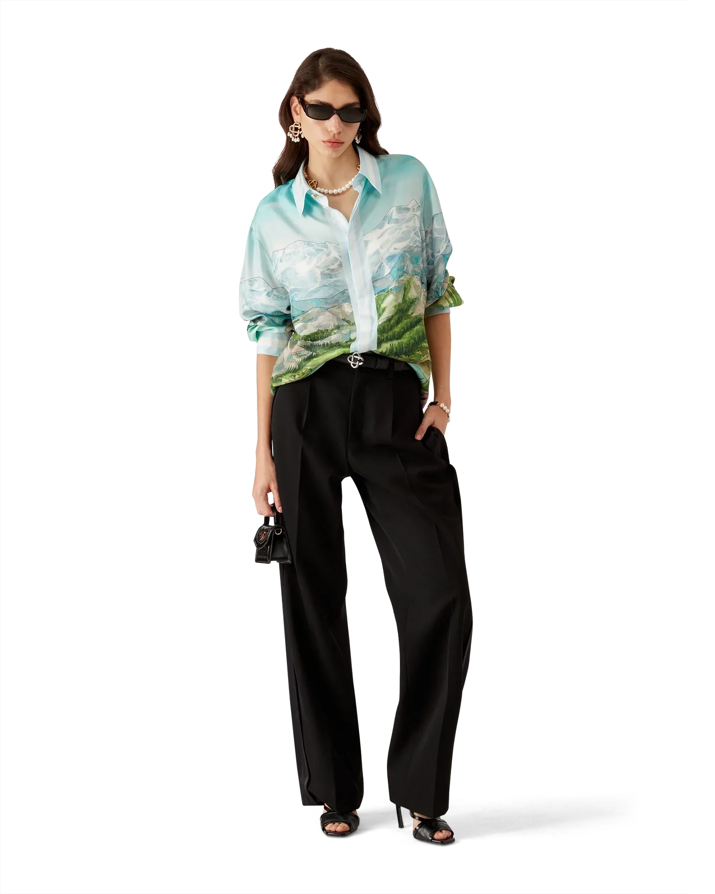 Dalmatian A La Montange Long Sleeve Silk Shirt | Casablanca Paris | Image 2