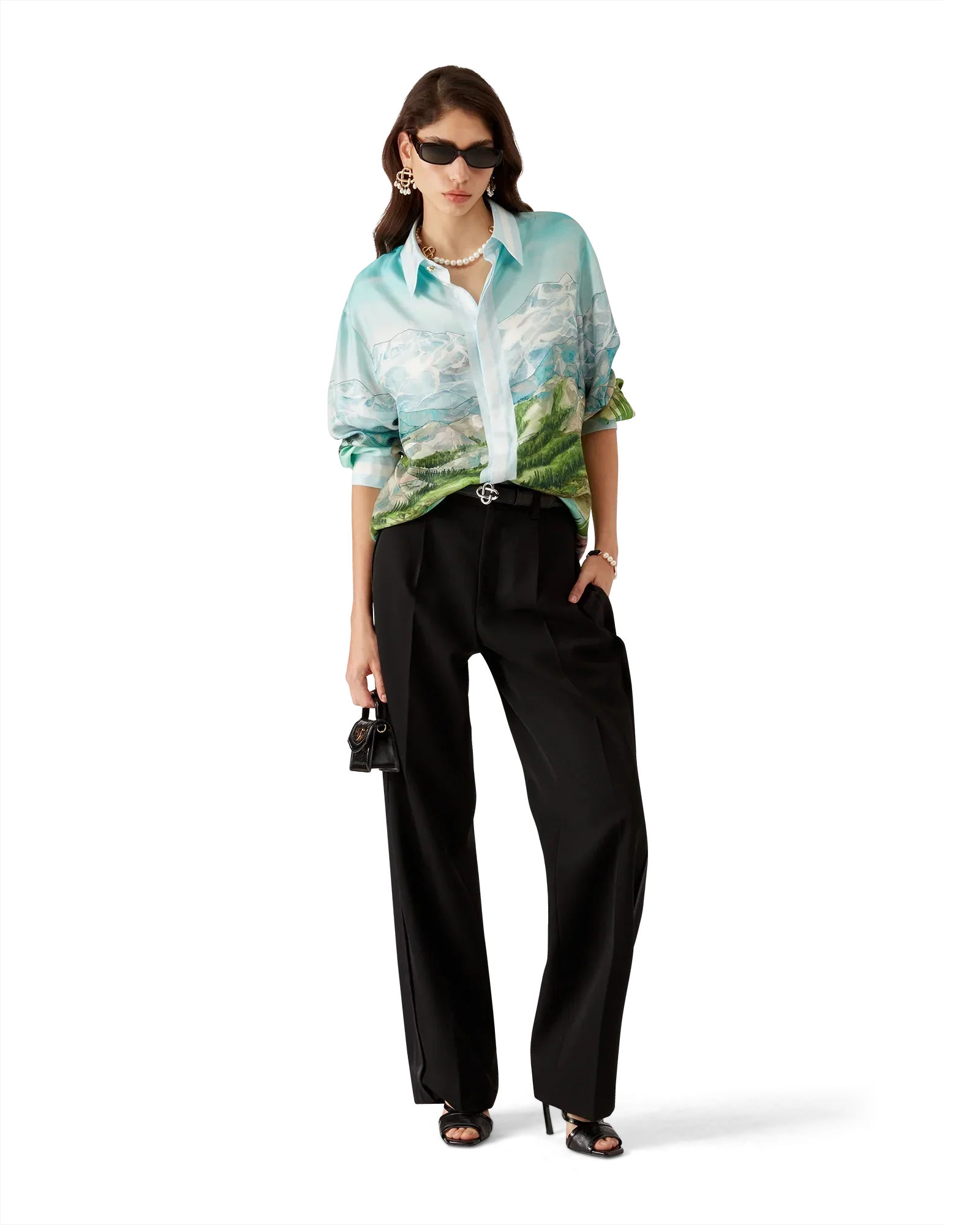 Dalmatian A La Montange Long Sleeve Silk Shirt | Casablanca Paris | Image 2