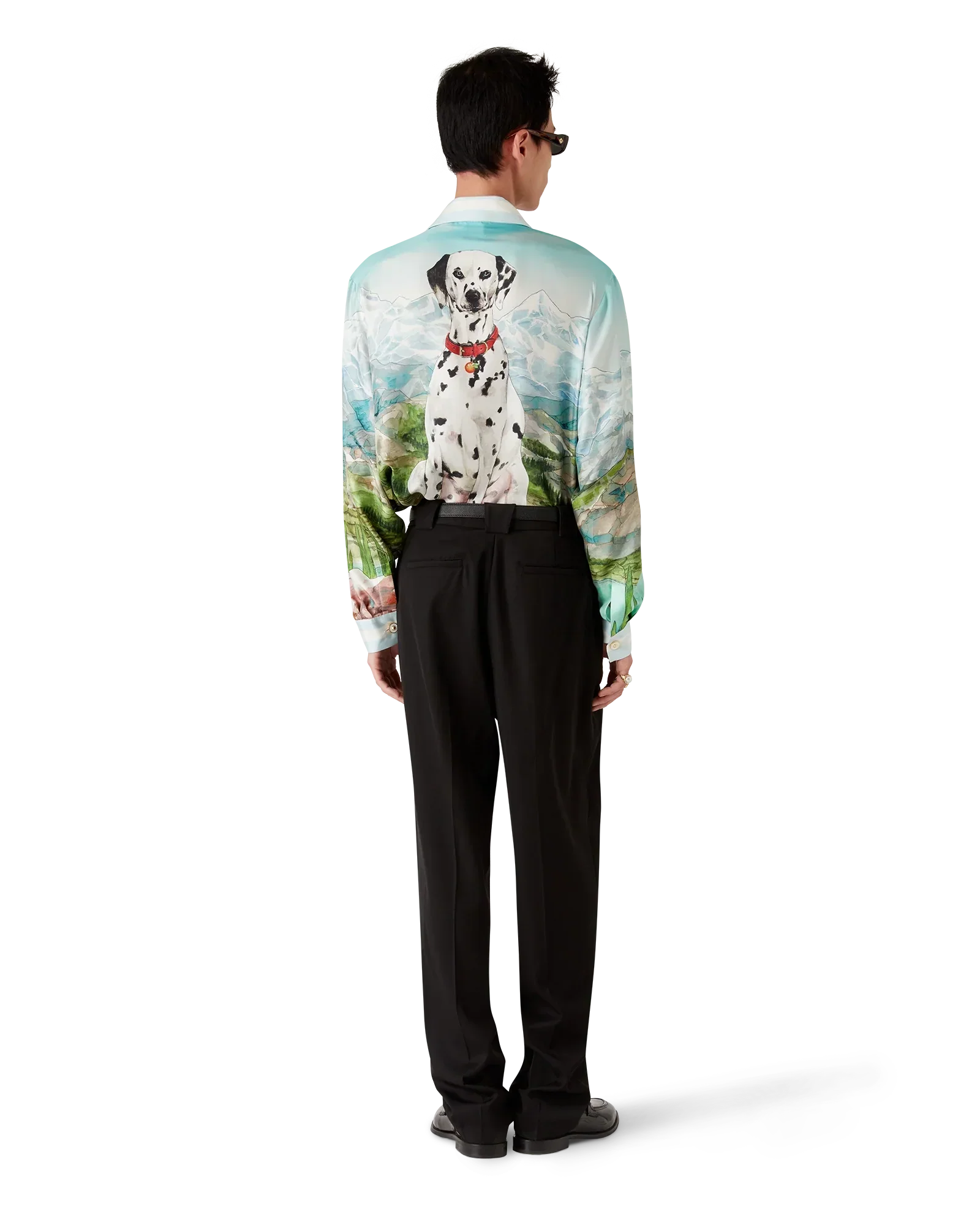 Dalmatian A La Montange Long Sleeve Silk Shirt | Casablanca Paris | Image 5