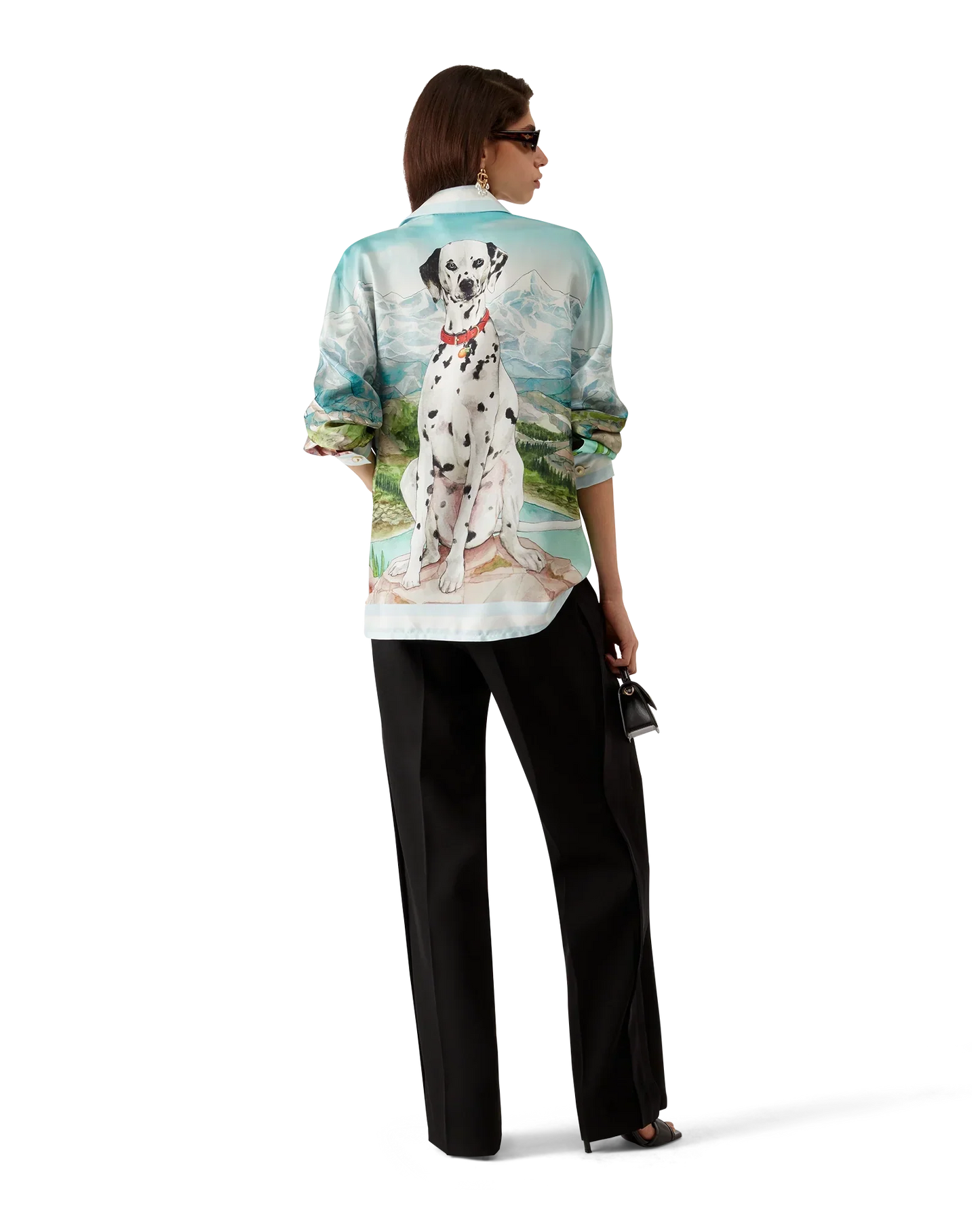 Dalmatian A La Montange Long Sleeve Silk Shirt | Casablanca Paris | Image 4