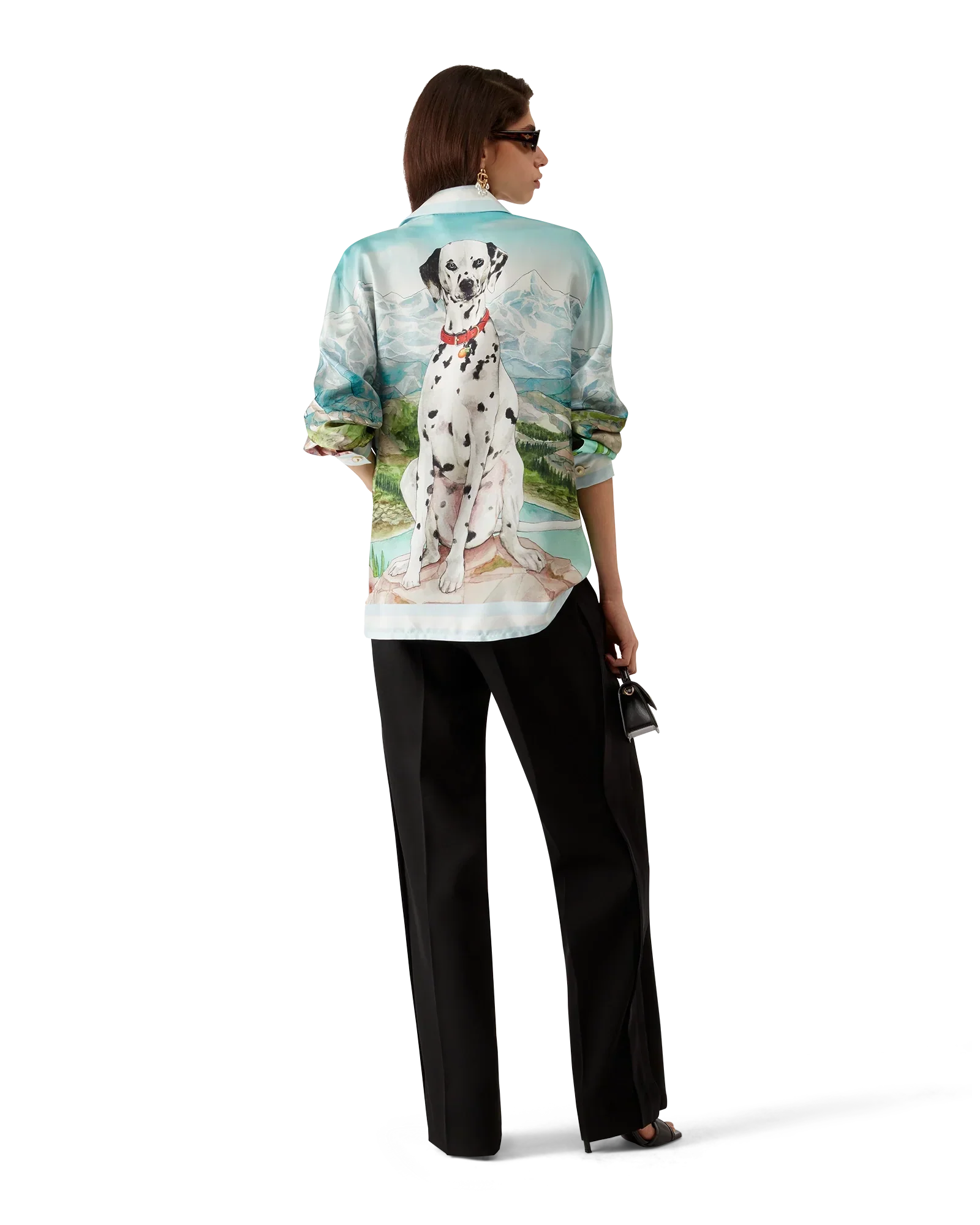 Dalmatian A La Montange Long Sleeve Silk Shirt | Casablanca Paris | Image 4