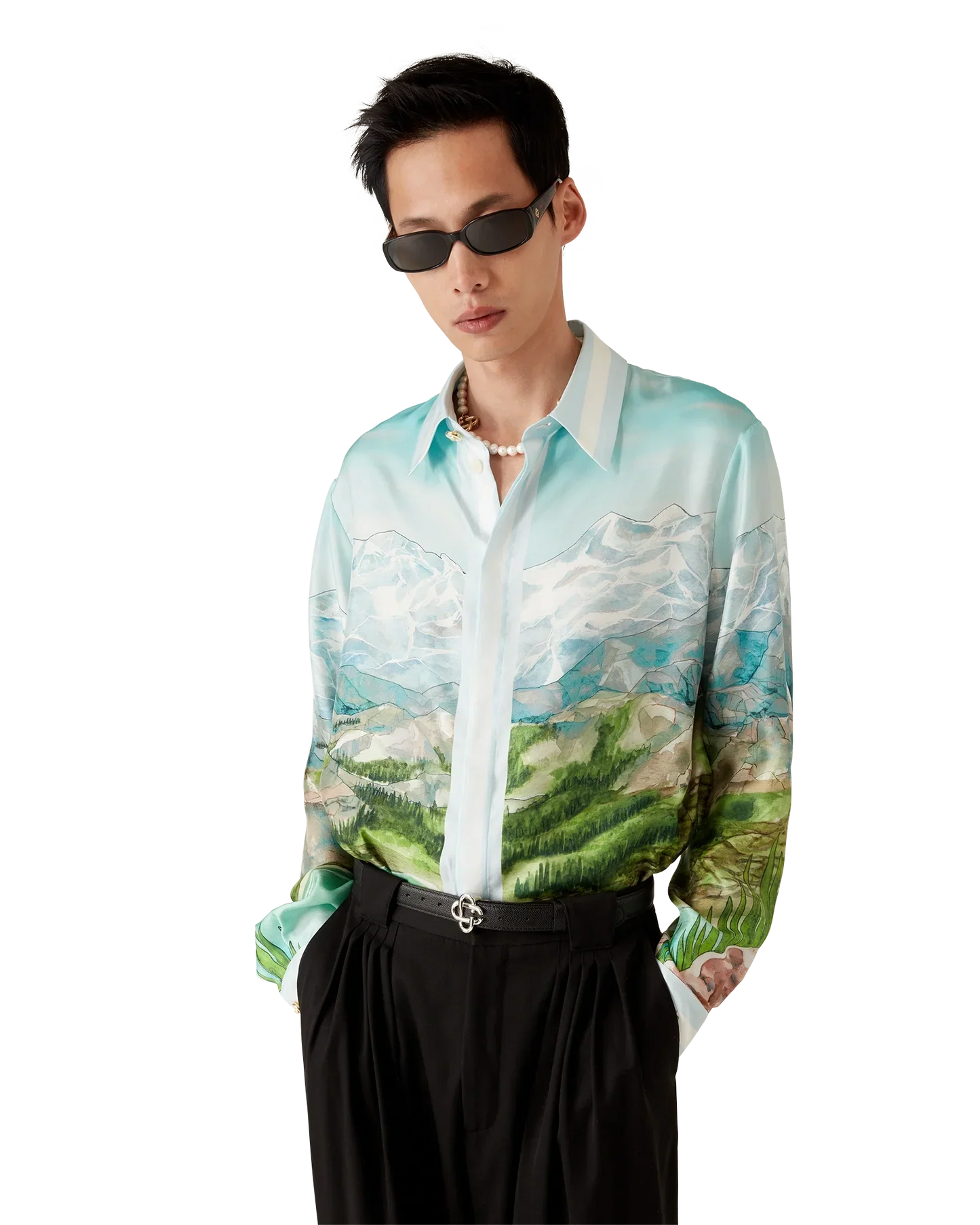 Dalmatian A La Montange Long Sleeve Silk Shirt | Casablanca Paris | Image 7