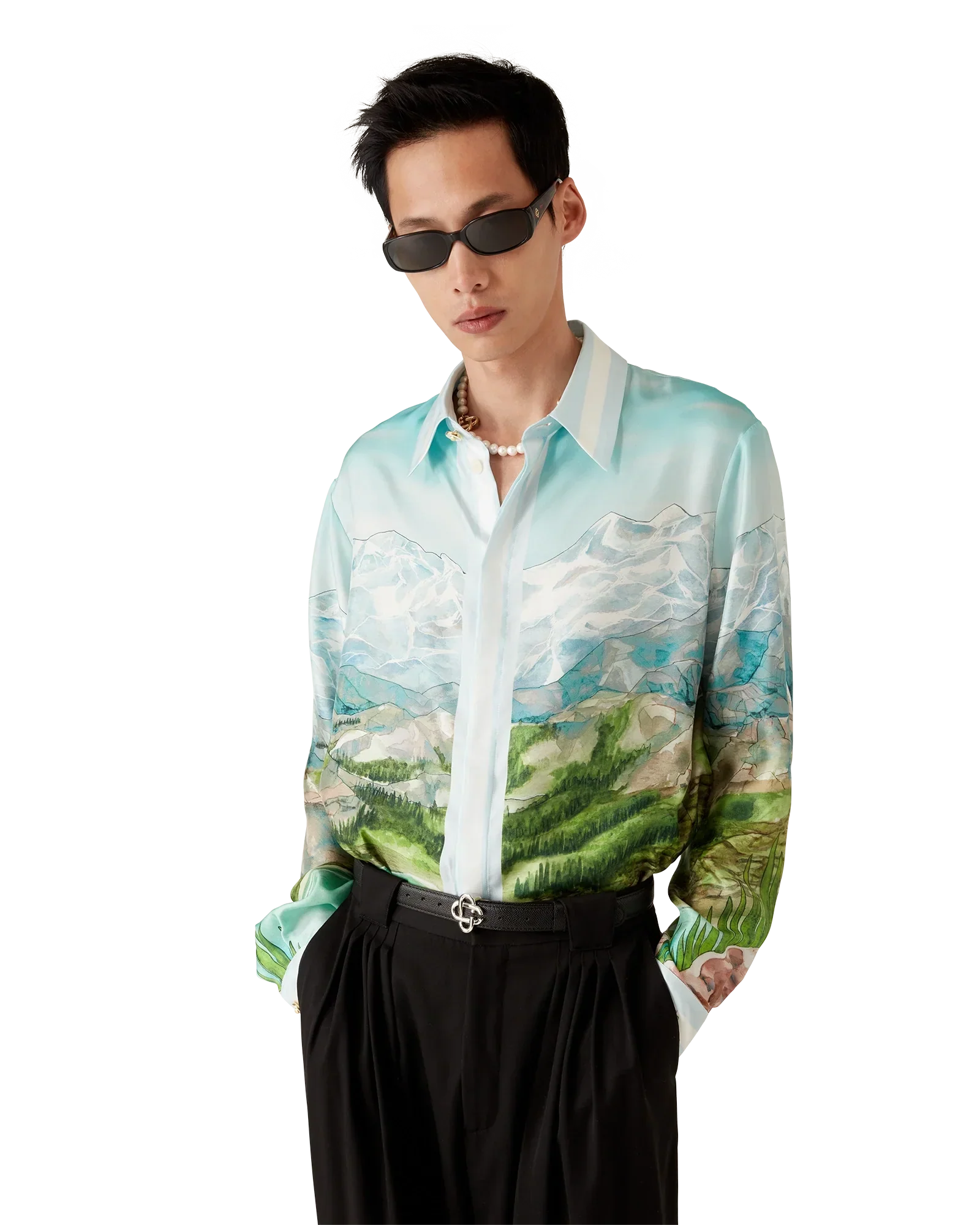 Dalmatian A La Montange Long Sleeve Silk Shirt | Casablanca Paris | Image 7