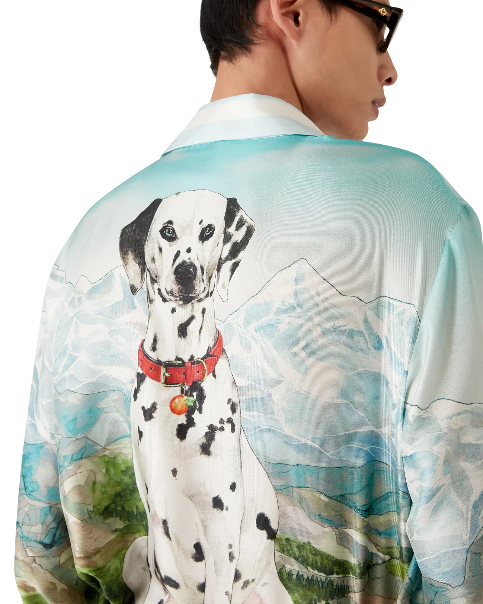 Dalmatian A La Montange Long Sleeve Silk Shirt | Casablanca Paris | Image 9