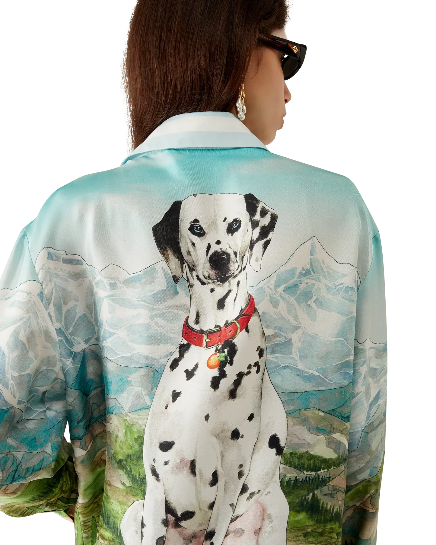 Dalmatian A La Montange Long Sleeve Silk Shirt | Casablanca Paris | Image 8