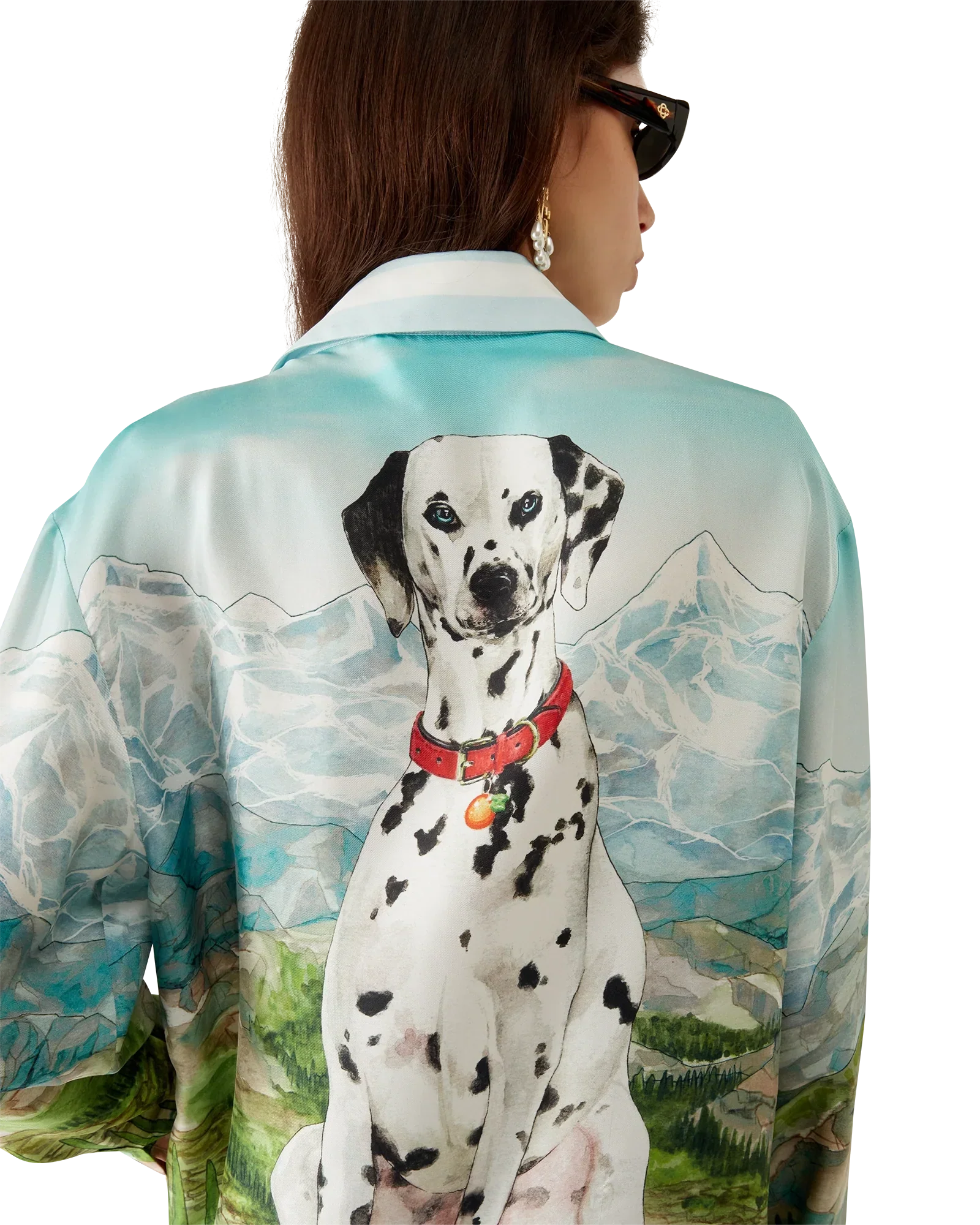 Dalmatian A La Montange Long Sleeve Silk Shirt | Casablanca Paris | Image 8