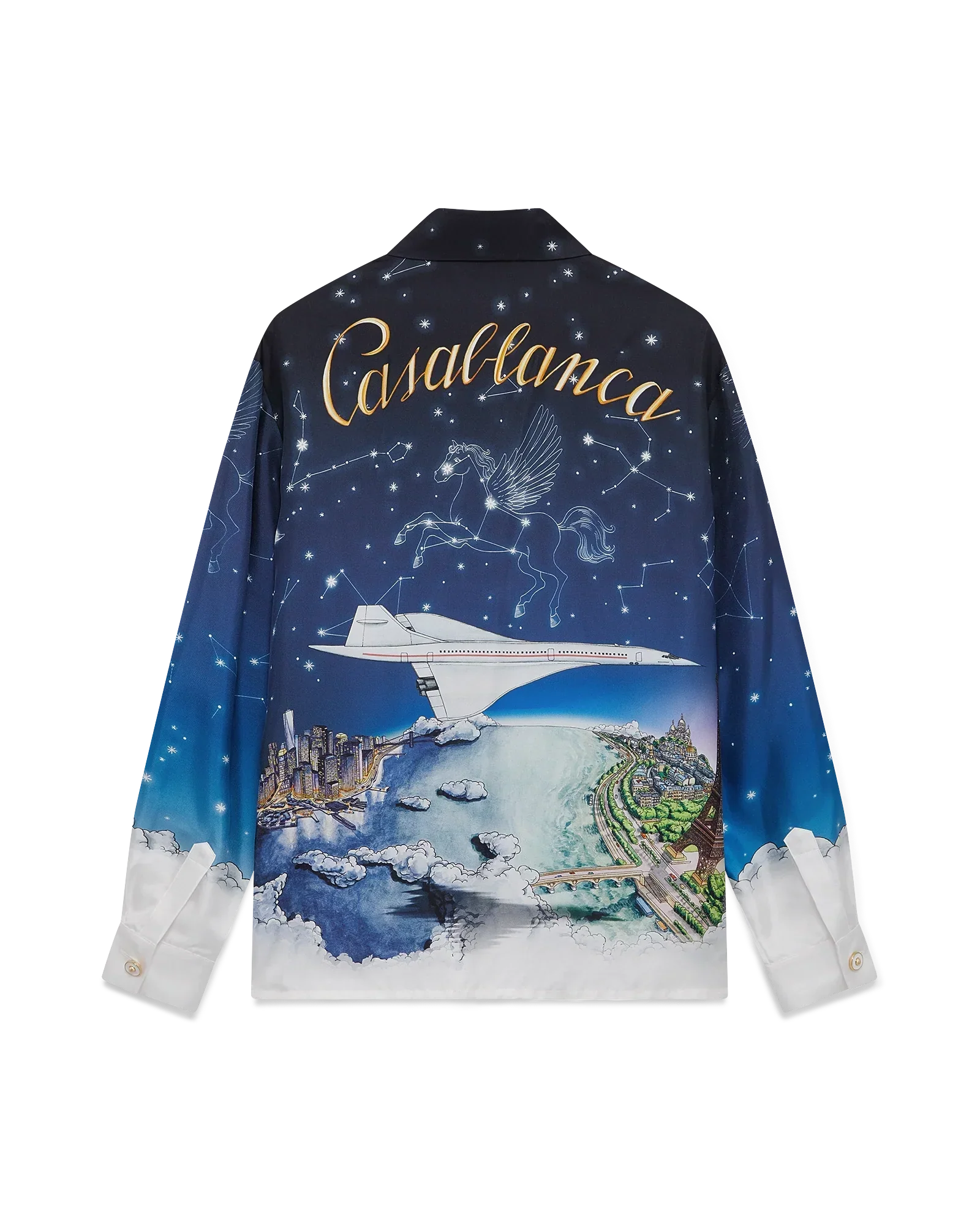Vol De Nuit Long Sleeve Silk Shirt | Casablanca Paris | Image 1