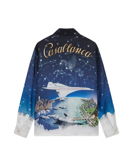 Vol De Nuit Long Sleeve Silk Shirt | Casablanca Paris | Image 1