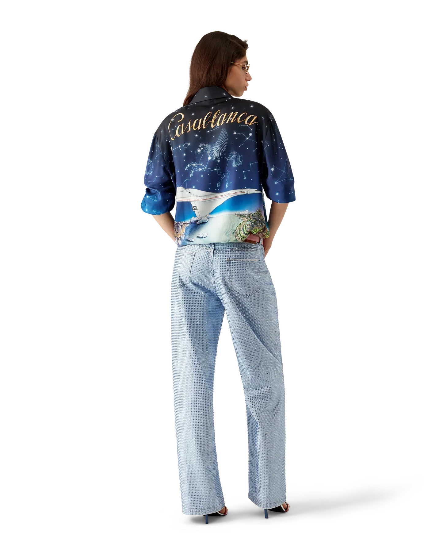 Vol De Nuit Long Sleeve Silk Shirt | Casablanca Paris | Image 5