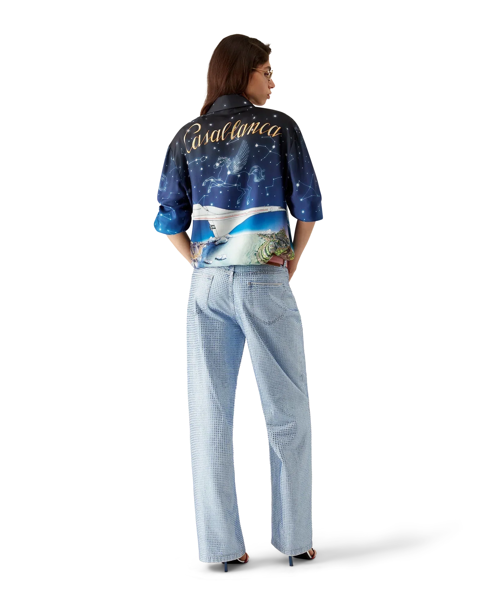 Vol De Nuit Long Sleeve Silk Shirt | Casablanca Paris | Image 5
