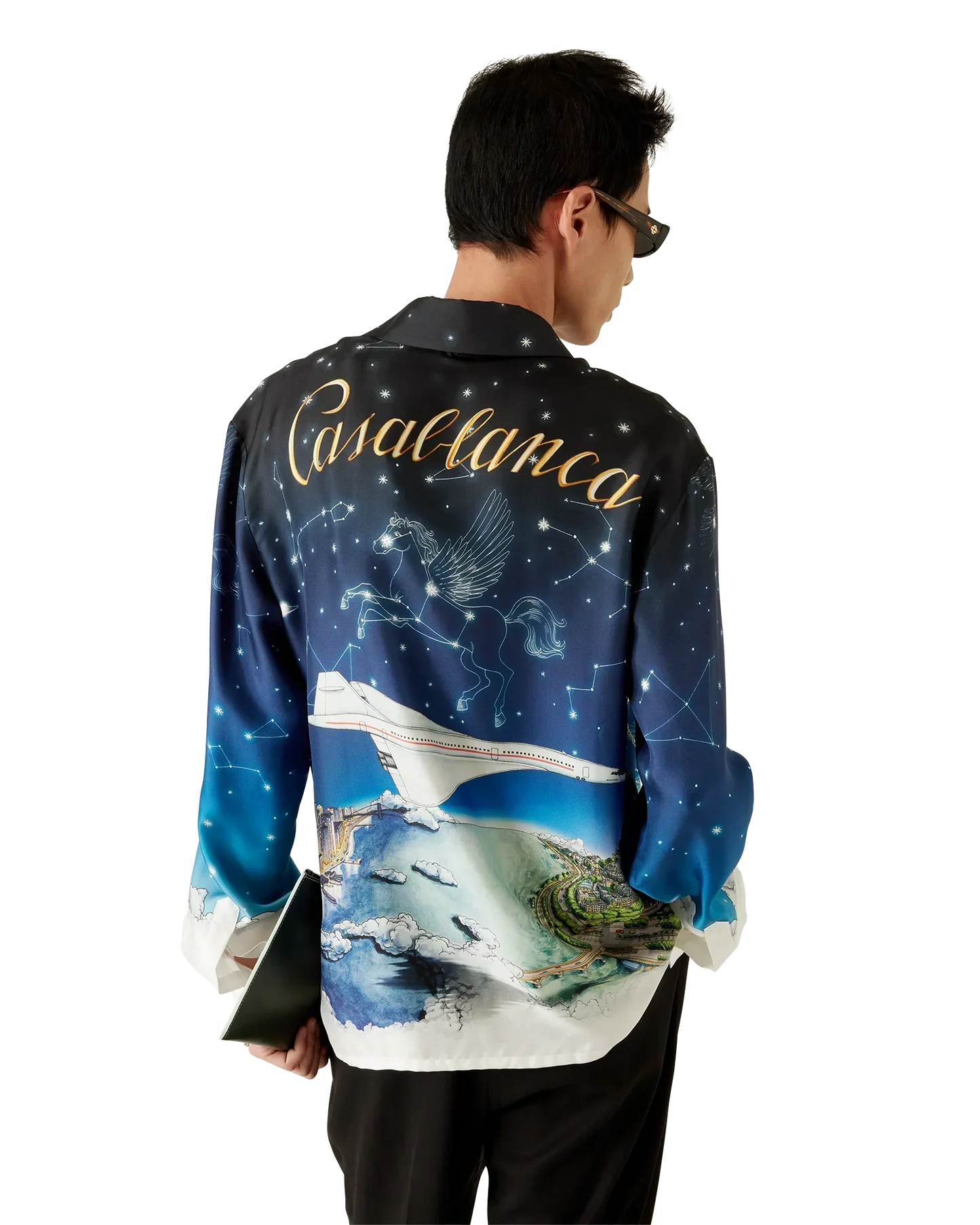 Vol De Nuit Long Sleeve Silk Shirt | Casablanca Paris | Image 6