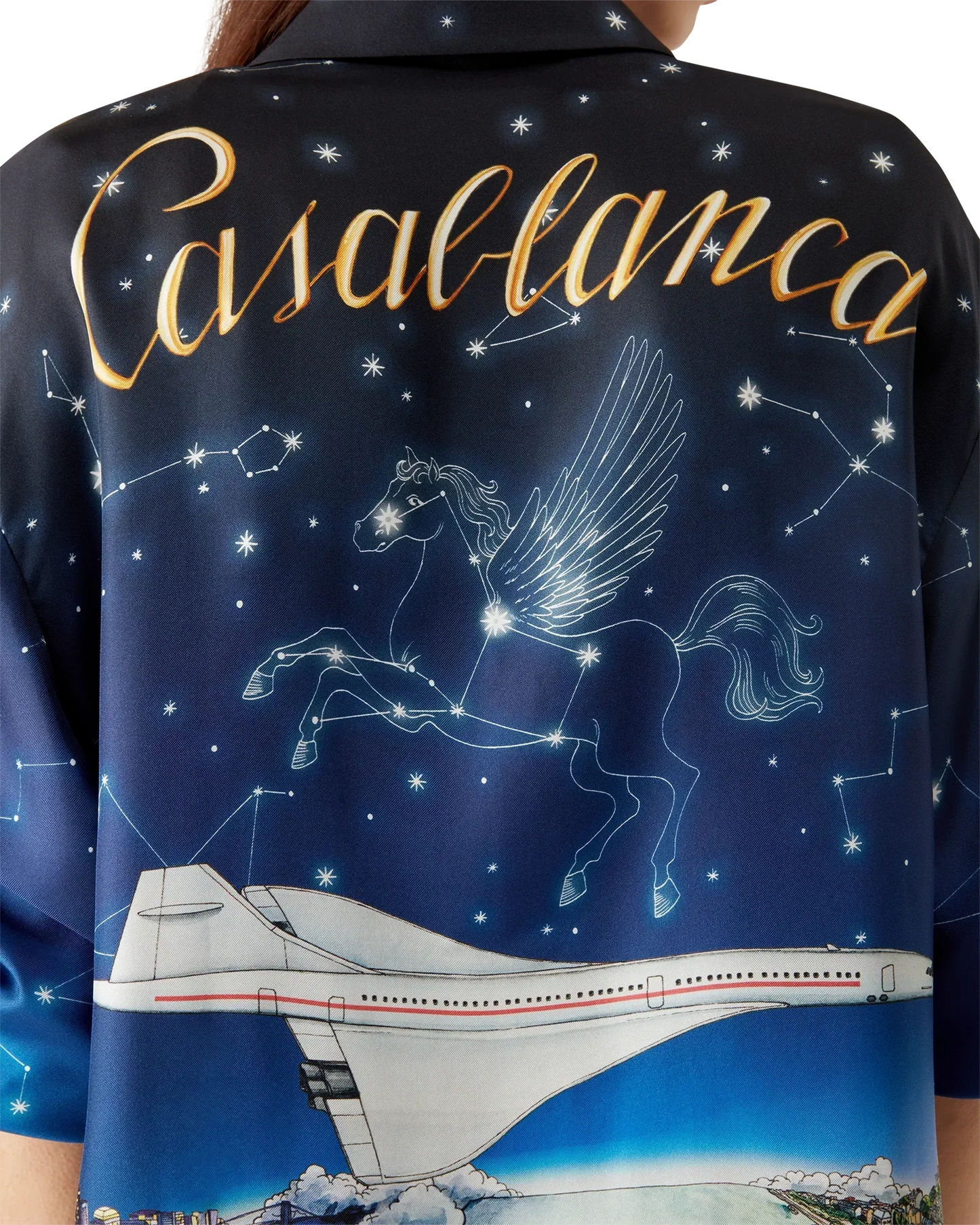 Vol De Nuit Long Sleeve Silk Shirt | Casablanca Paris | Image 8
