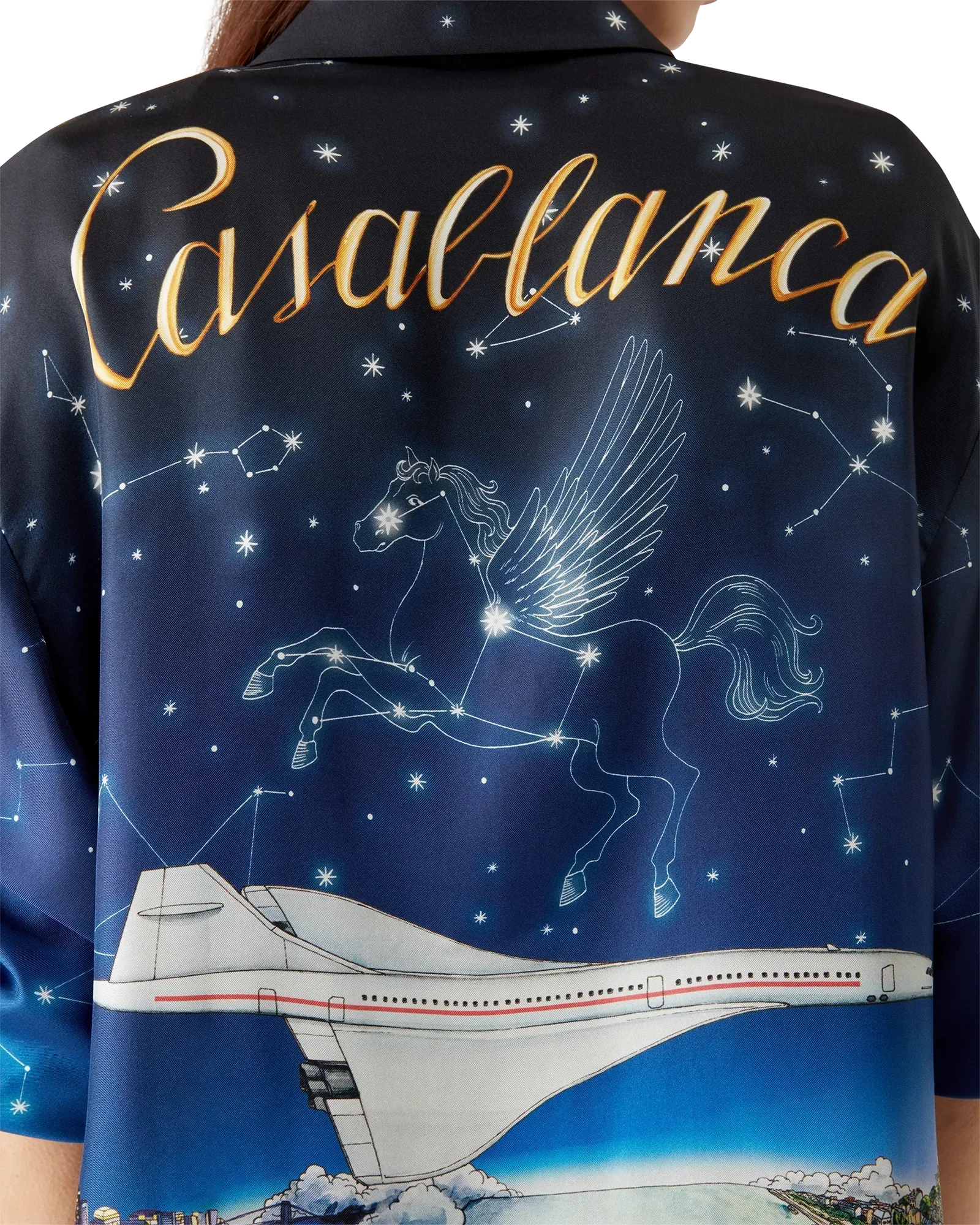 Vol De Nuit Long Sleeve Silk Shirt | Casablanca Paris | Image 8