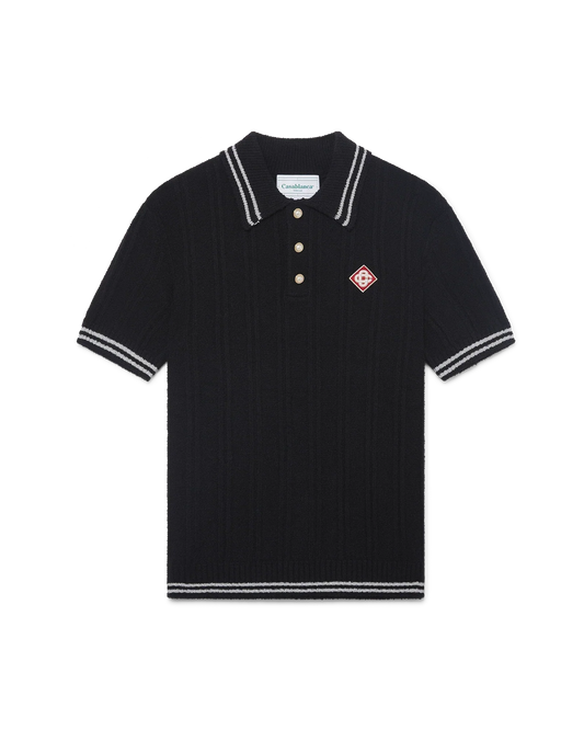Silver Trim Boucle Polo Shirt | Casablanca Paris | Image 1