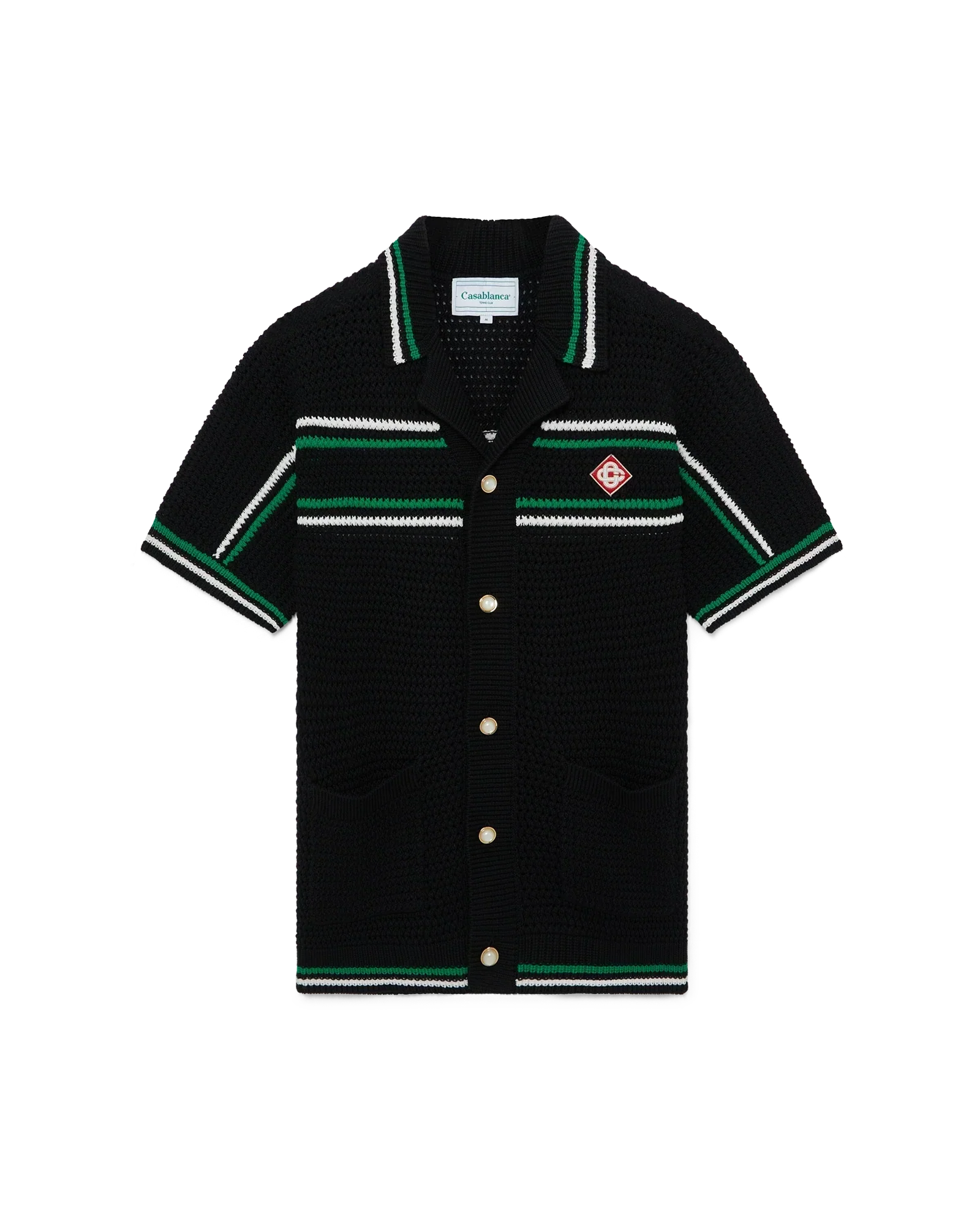 Tennis Short Sleeve Crochet Shirt | Casablanca Paris | Image 1