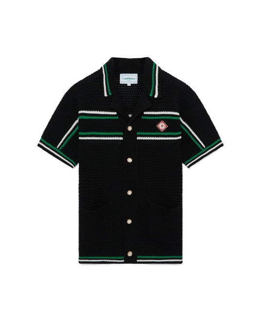 Tennis Short Sleeve Crochet Shirt | Casablanca Paris | Image 1