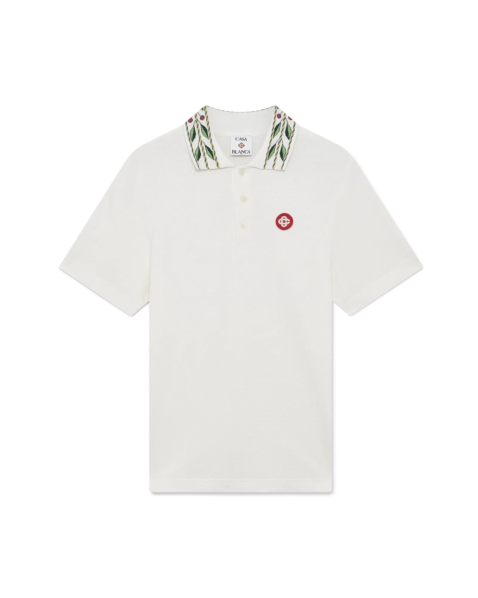 Laurel Pique Short Sleeve Polo Shirt | Casablanca Paris | Image 1