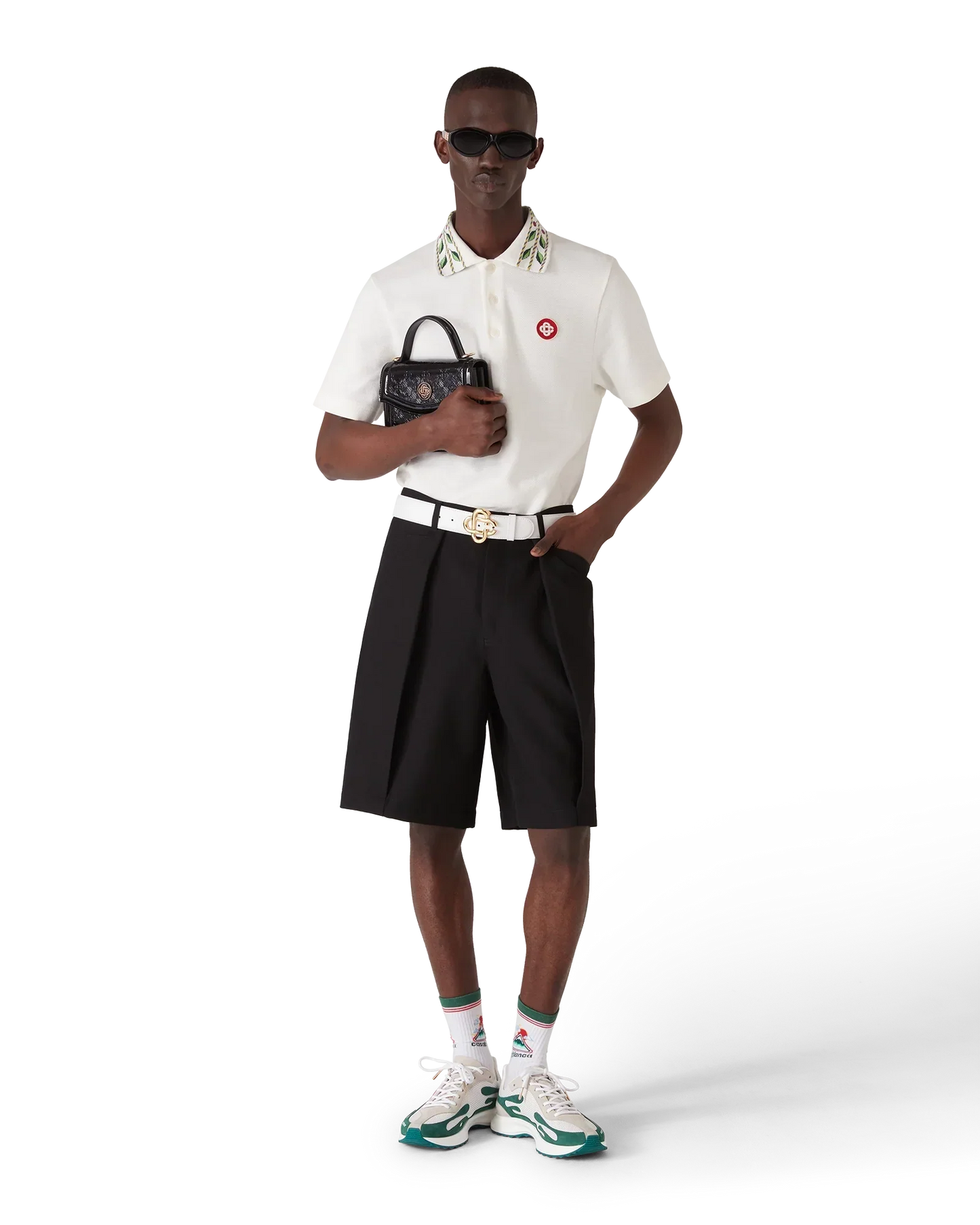 Laurel Pique Short Sleeve Polo Shirt | Casablanca Paris | Image 2