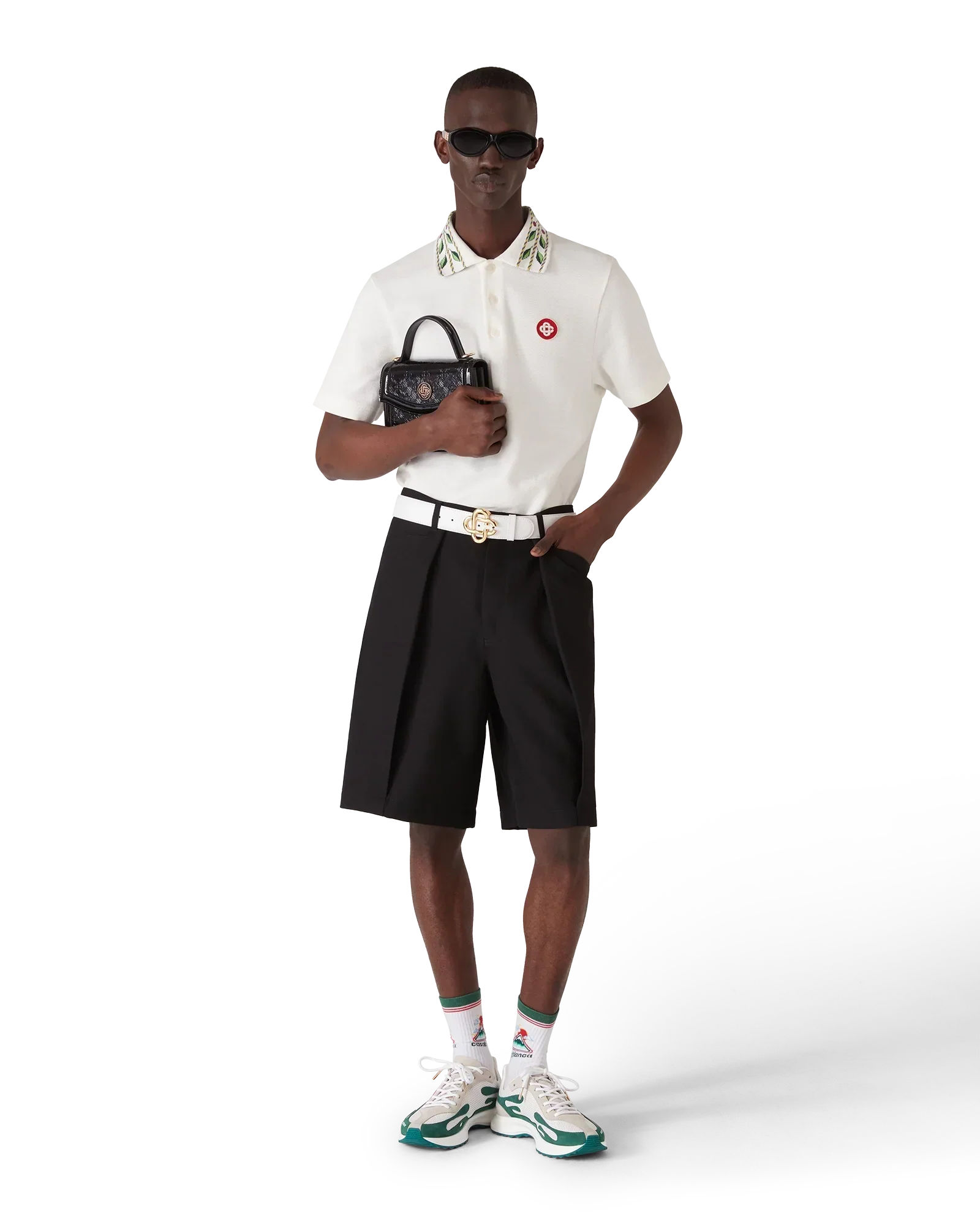 Laurel Pique Short Sleeve Polo Shirt | Casablanca Paris | Image 2