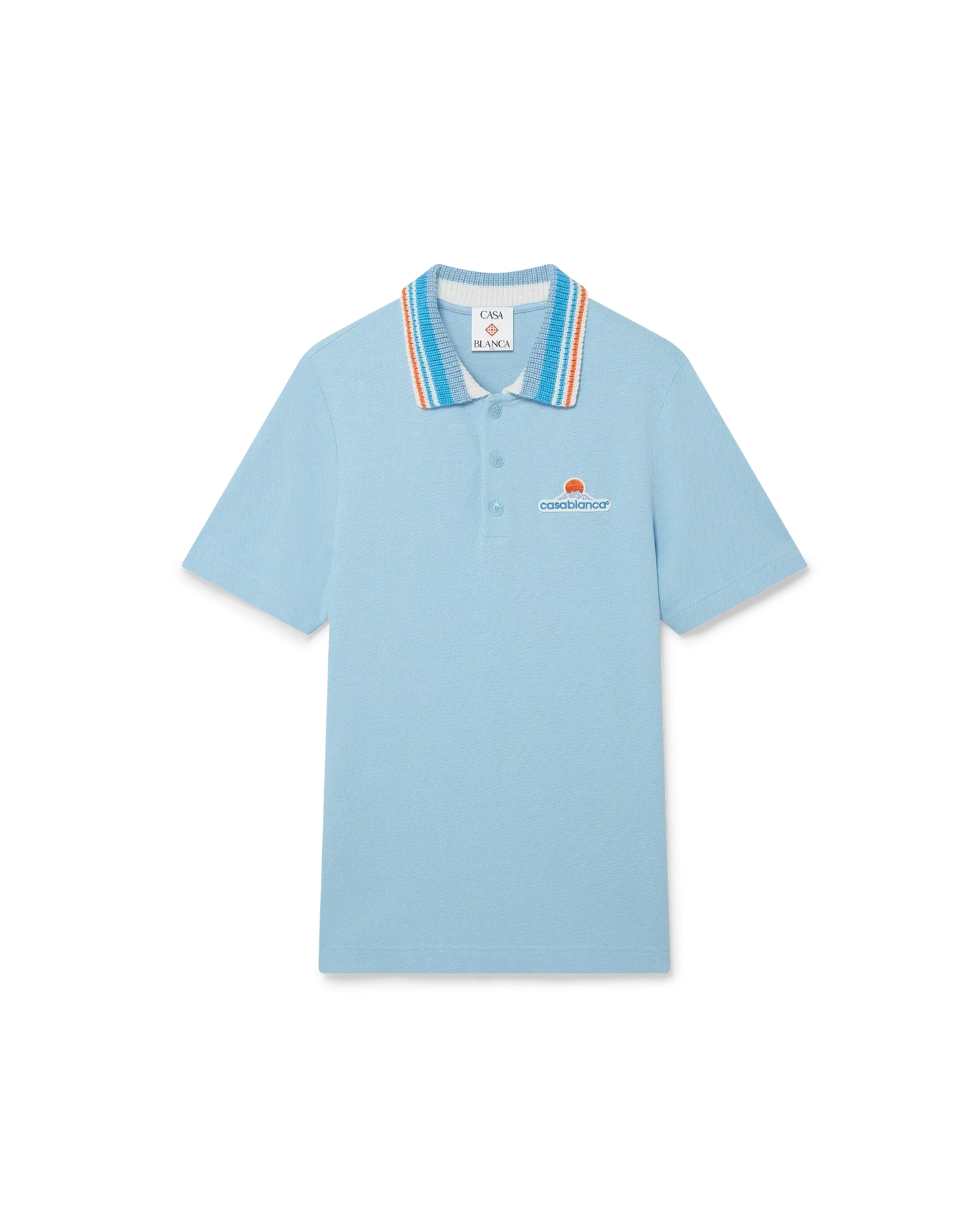 Knit Pique Short Sleeve Polo Shirt | Casablanca Paris | Image 1