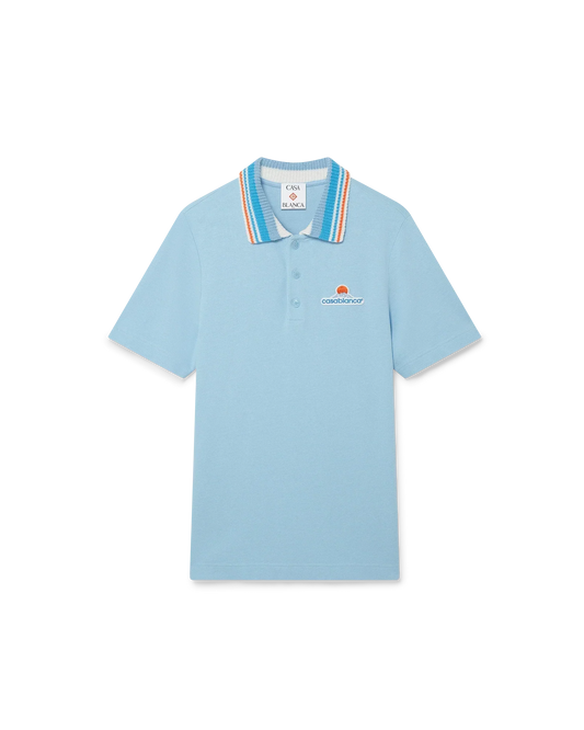 Knit Pique Short Sleeve Polo Shirt | Casablanca Paris | Image 1