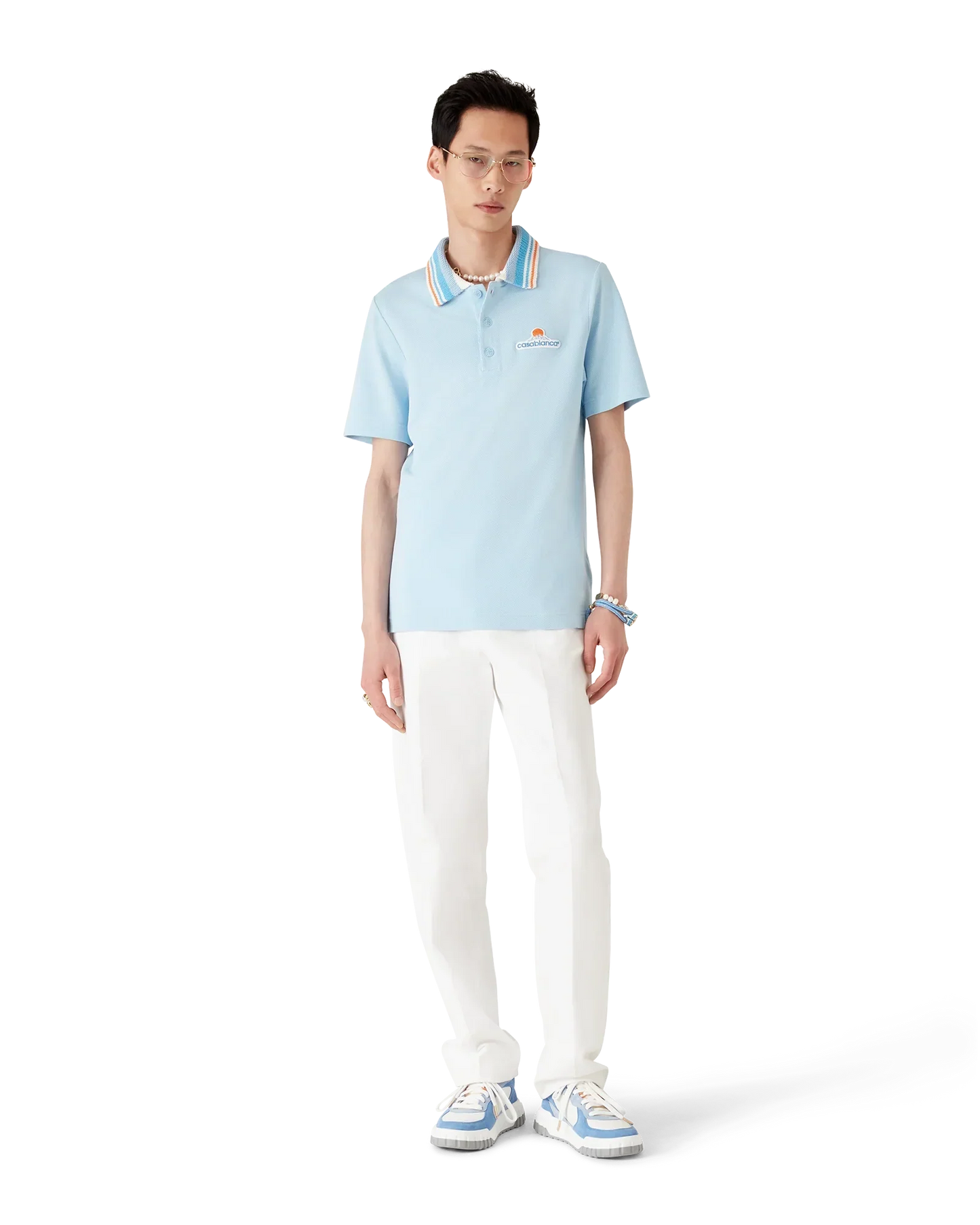 Knit Pique Short Sleeve Polo Shirt | Casablanca Paris | Image 2