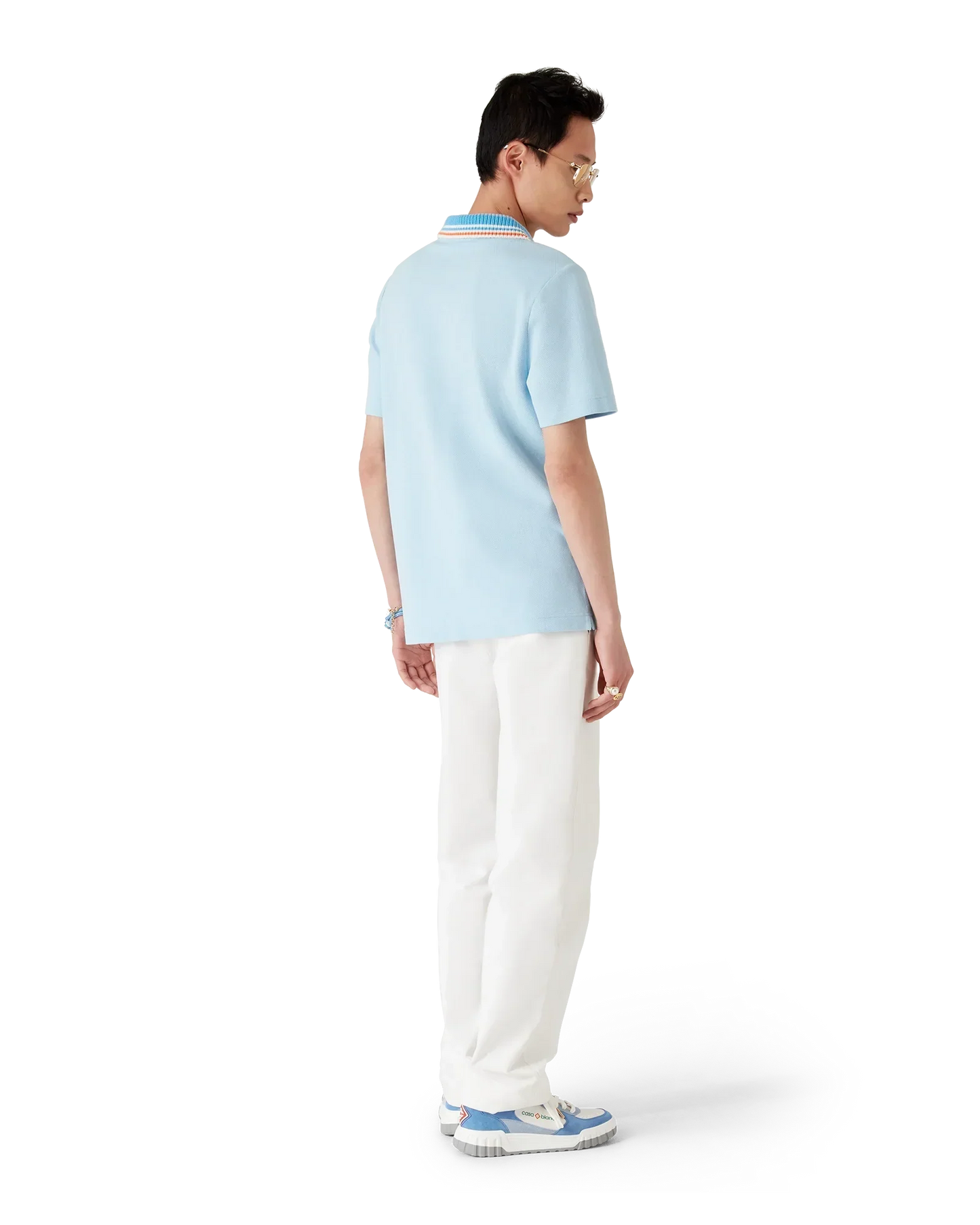 Knit Pique Short Sleeve Polo Shirt | Casablanca Paris | Image 3