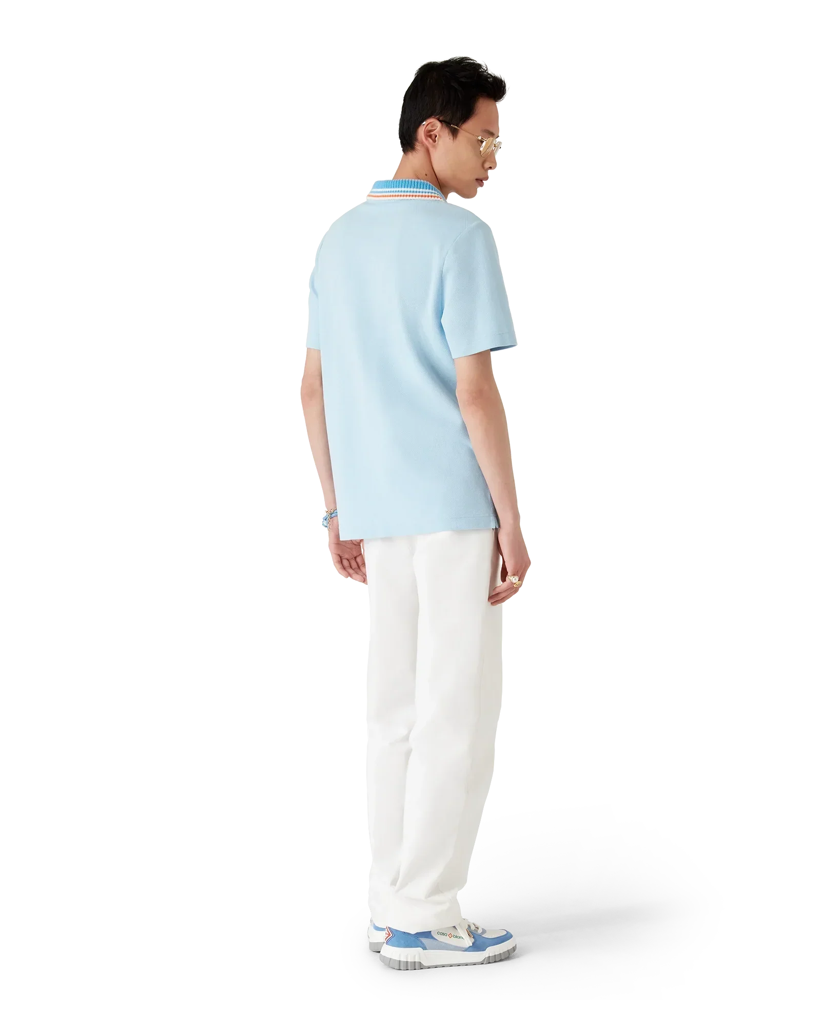 Knit Pique Short Sleeve Polo Shirt | Casablanca Paris | Image 3