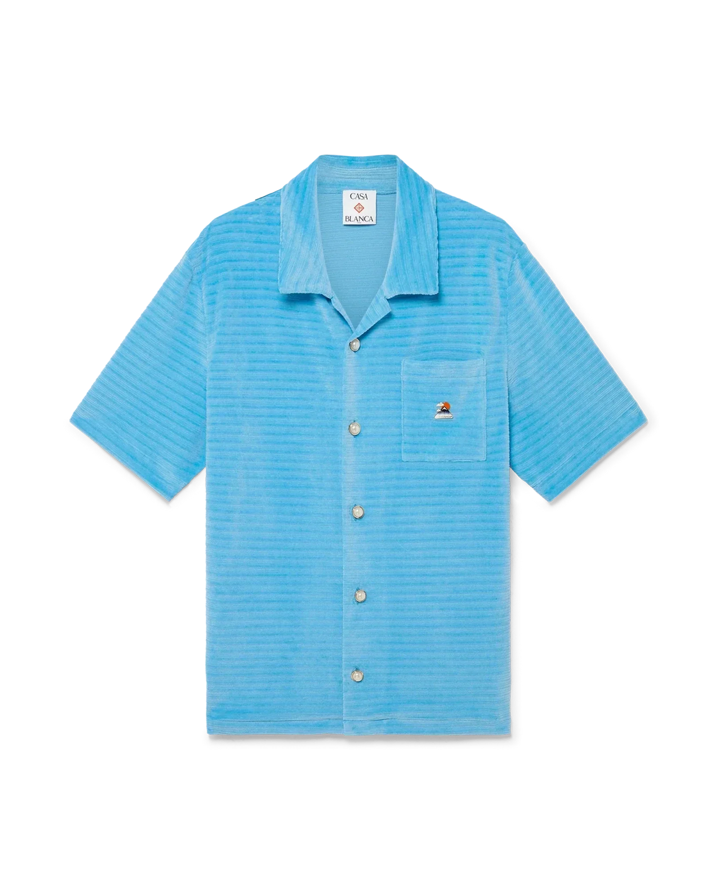 Velour Short Sleeve Stripe Shirt | Casablanca Paris | Image 1