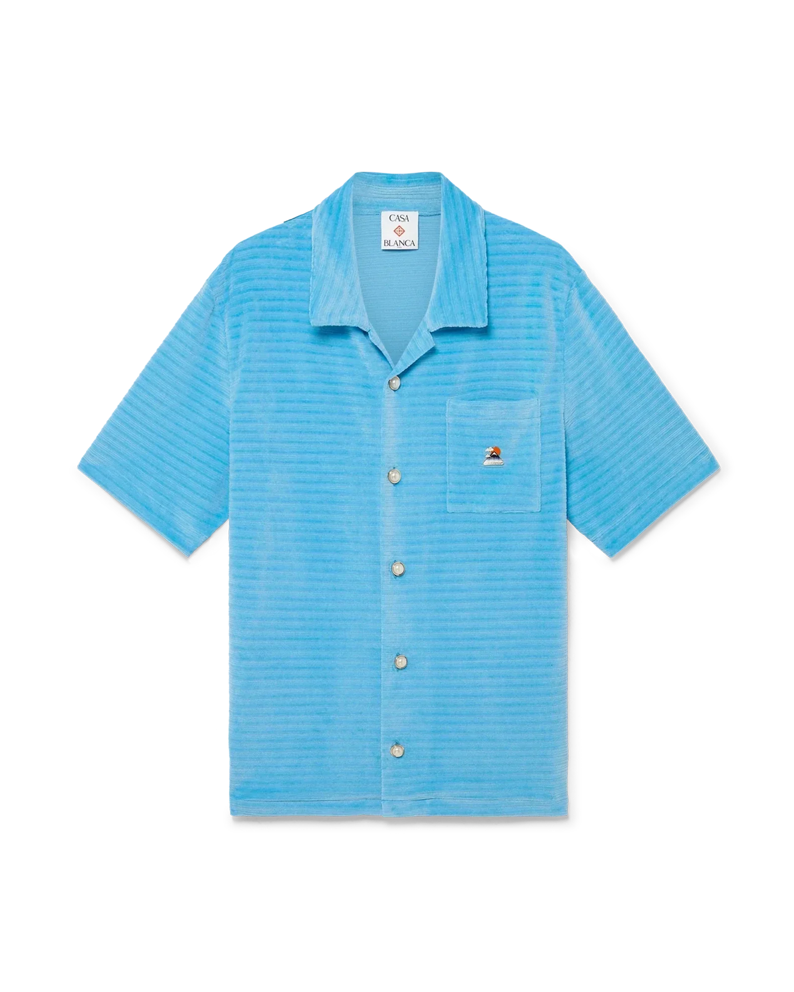 Velour Short Sleeve Stripe Shirt | Casablanca Paris | Image 1