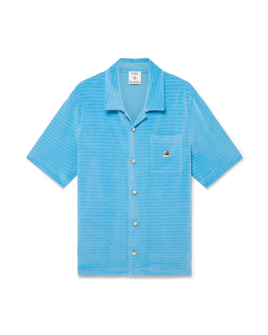 Velour Short Sleeve Stripe Shirt | Casablanca Paris | Image 1