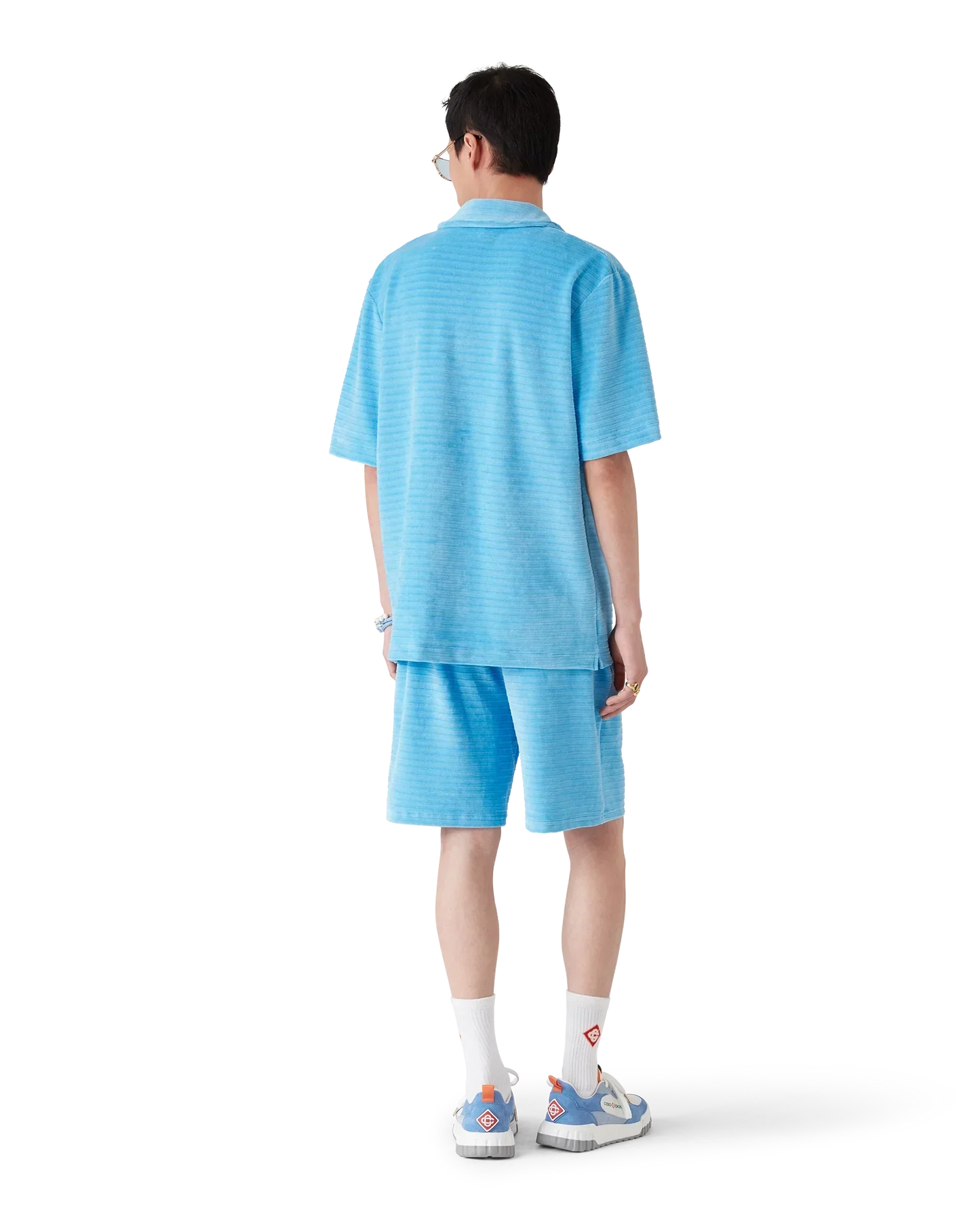 Velour Short Sleeve Stripe Shirt | Casablanca Paris | Image 3