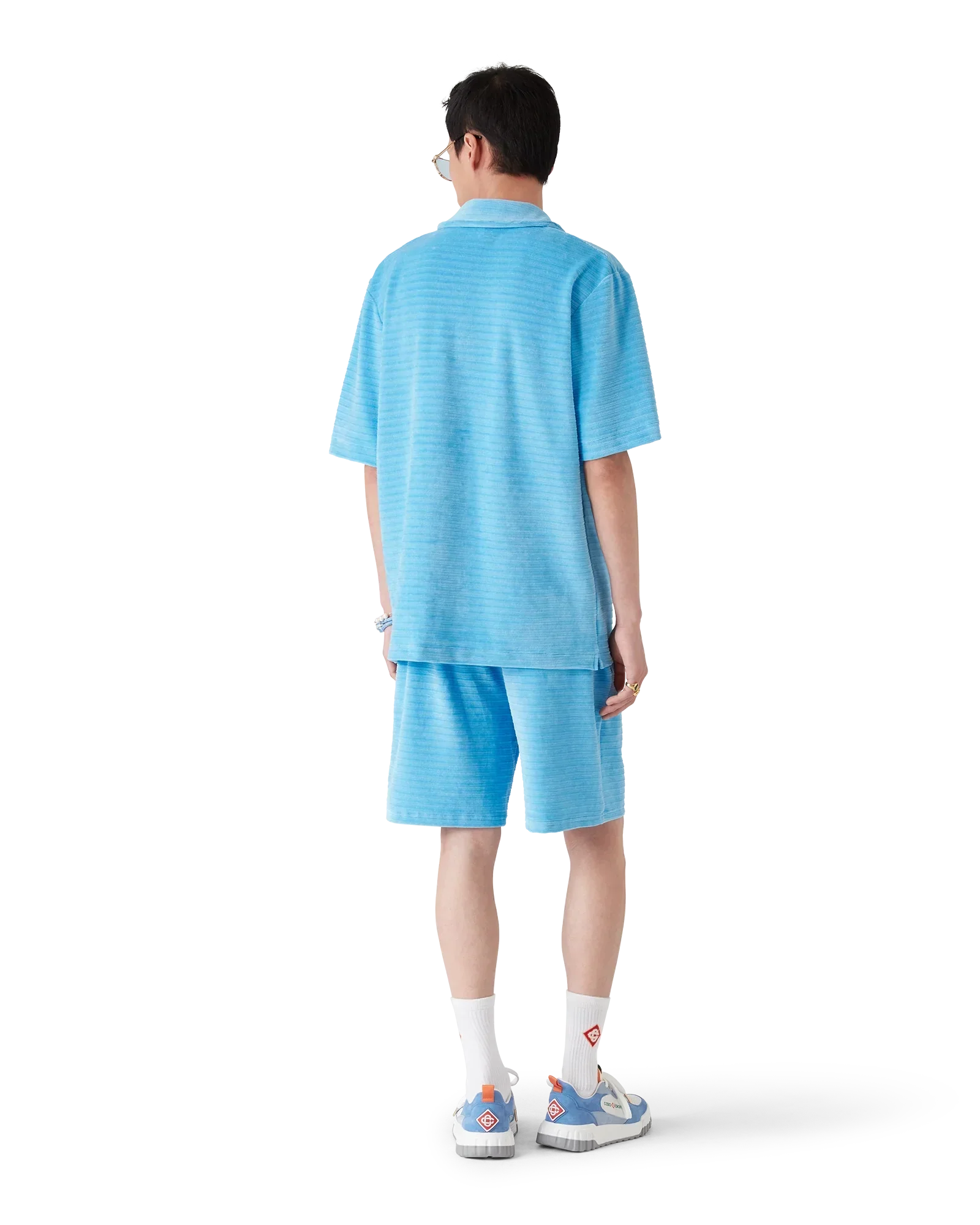 Velour Short Sleeve Stripe Shirt | Casablanca Paris | Image 3