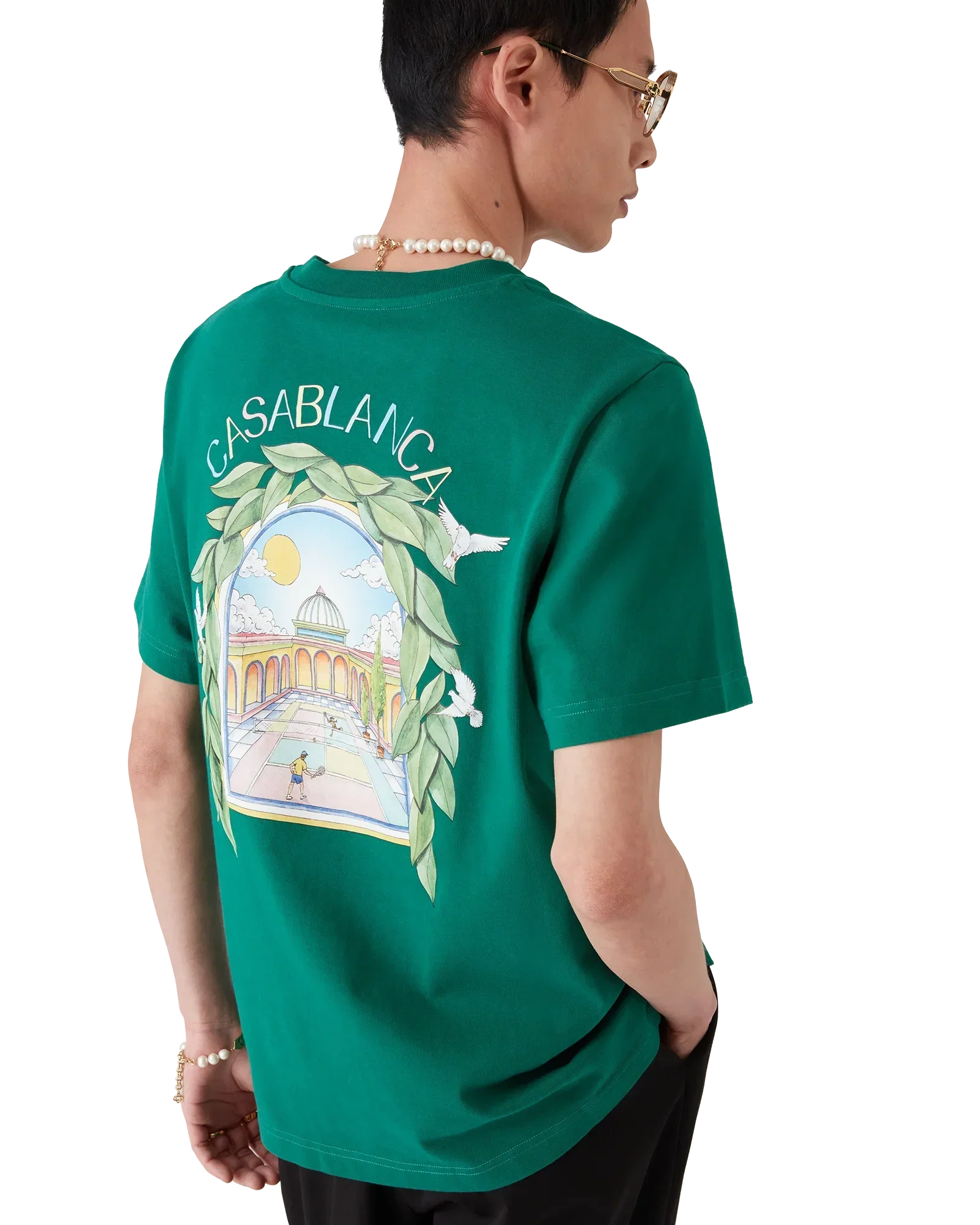 L'Arche De Tennis Short Sleeve T-Shirt | Casablanca Paris | Image 4