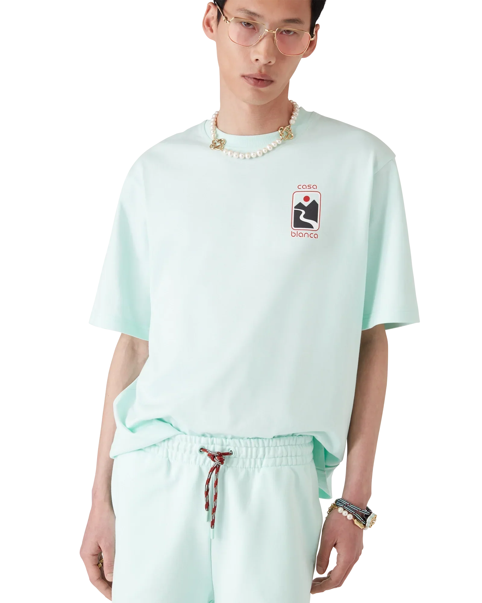 Sunset Valley Short Sleeve T-Shirt | Casablanca Paris | Image 4
