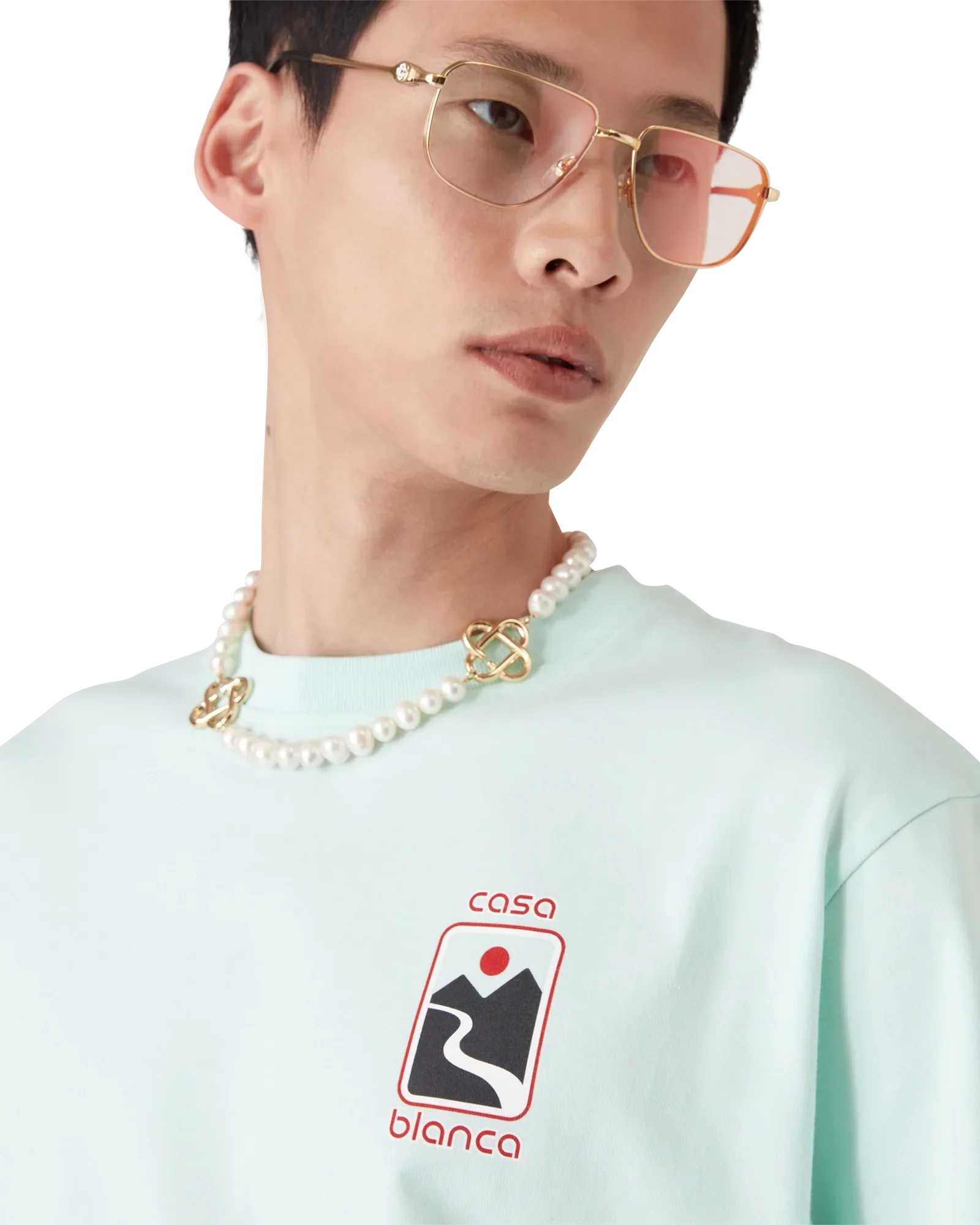 Sunset Valley Short Sleeve T-Shirt | Casablanca Paris | Image 5